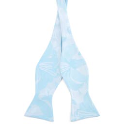 Baby Blue & White Floral Self-Tie Bow Tie
