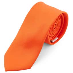 Gravata Básica Laranja Choque de 6 cm