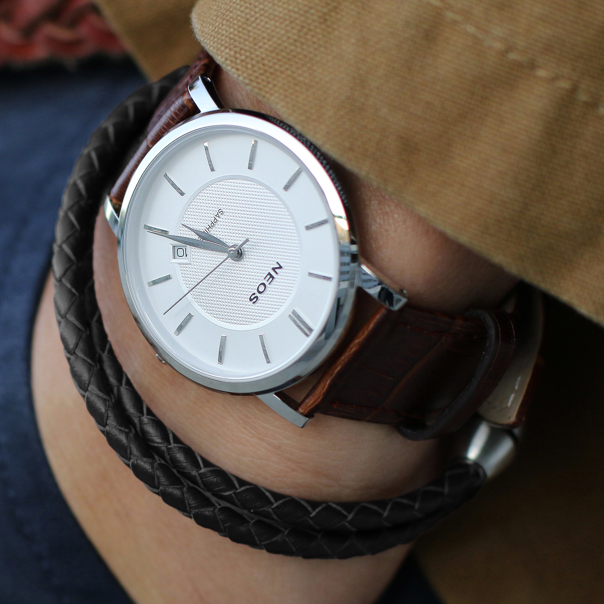 Black Bolo Twisted Leather Bracelet - 6