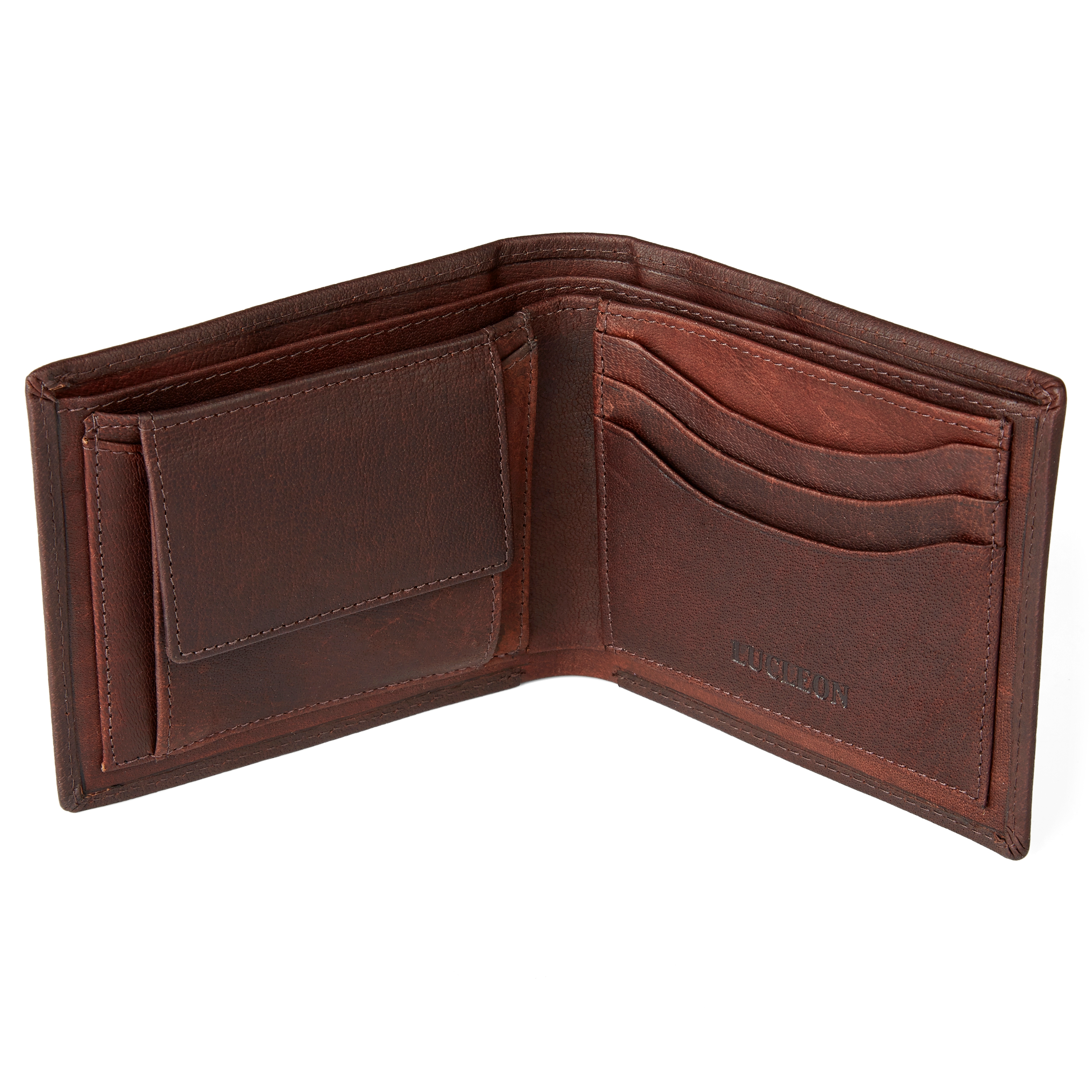 Klasická kožená peněženka Oxford v hnědé barvě - 6