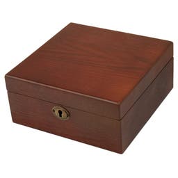 Caja de roble natural marrón para 6 relojes