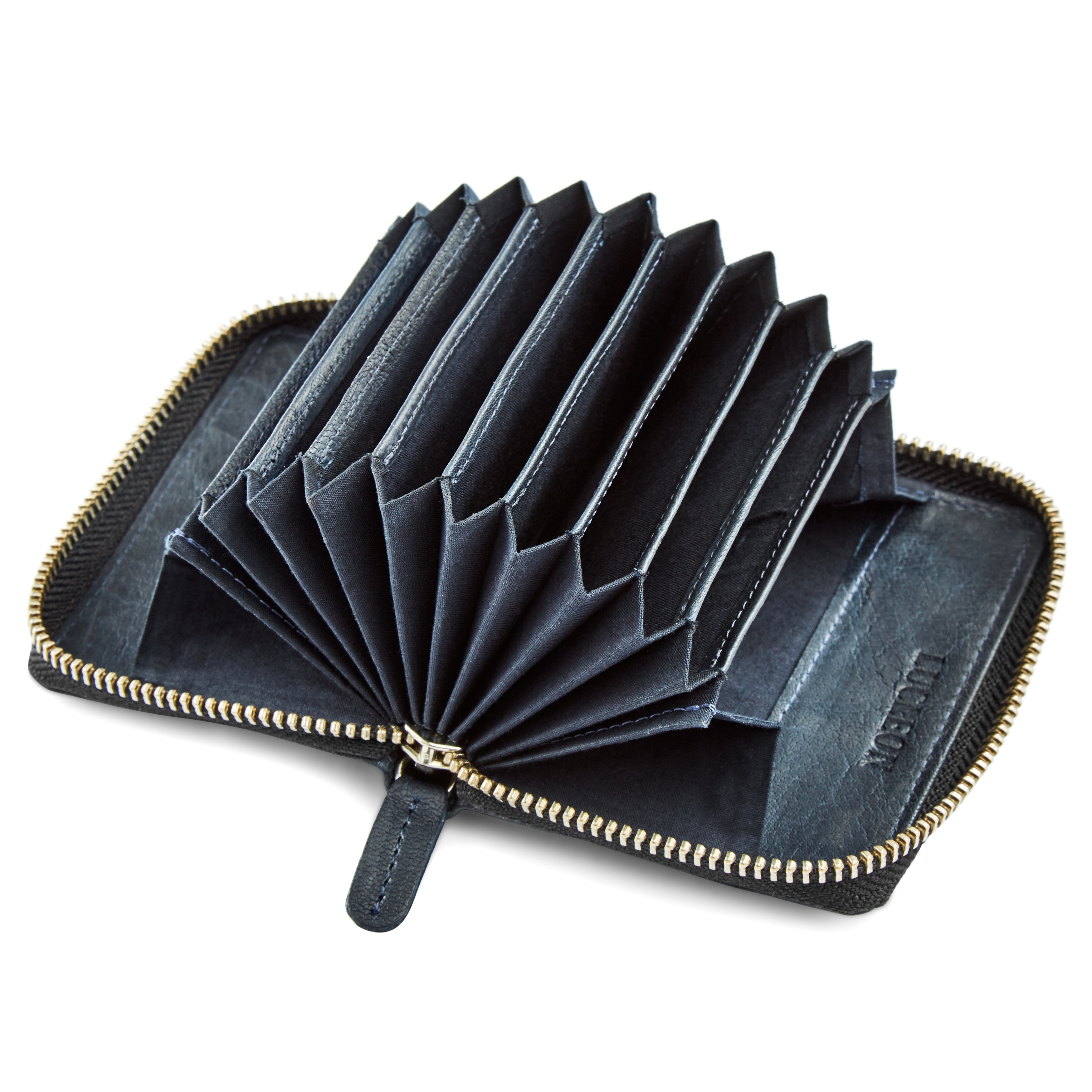 Porta-cartões em Pele Azul Marinho RFID Montreal - 2