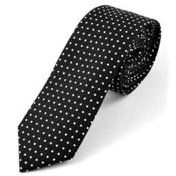 Black & White Dotted Cotton Tie