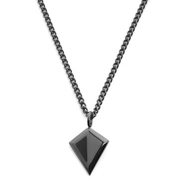 Iconic | Black Stainless Steel Triangle Curb Chain Necklace