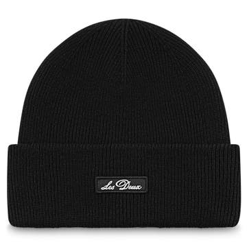 Les Deux | Black Wayne Logo Patch Beanie Les Deux | Black Wayne Logo Patch Beanie