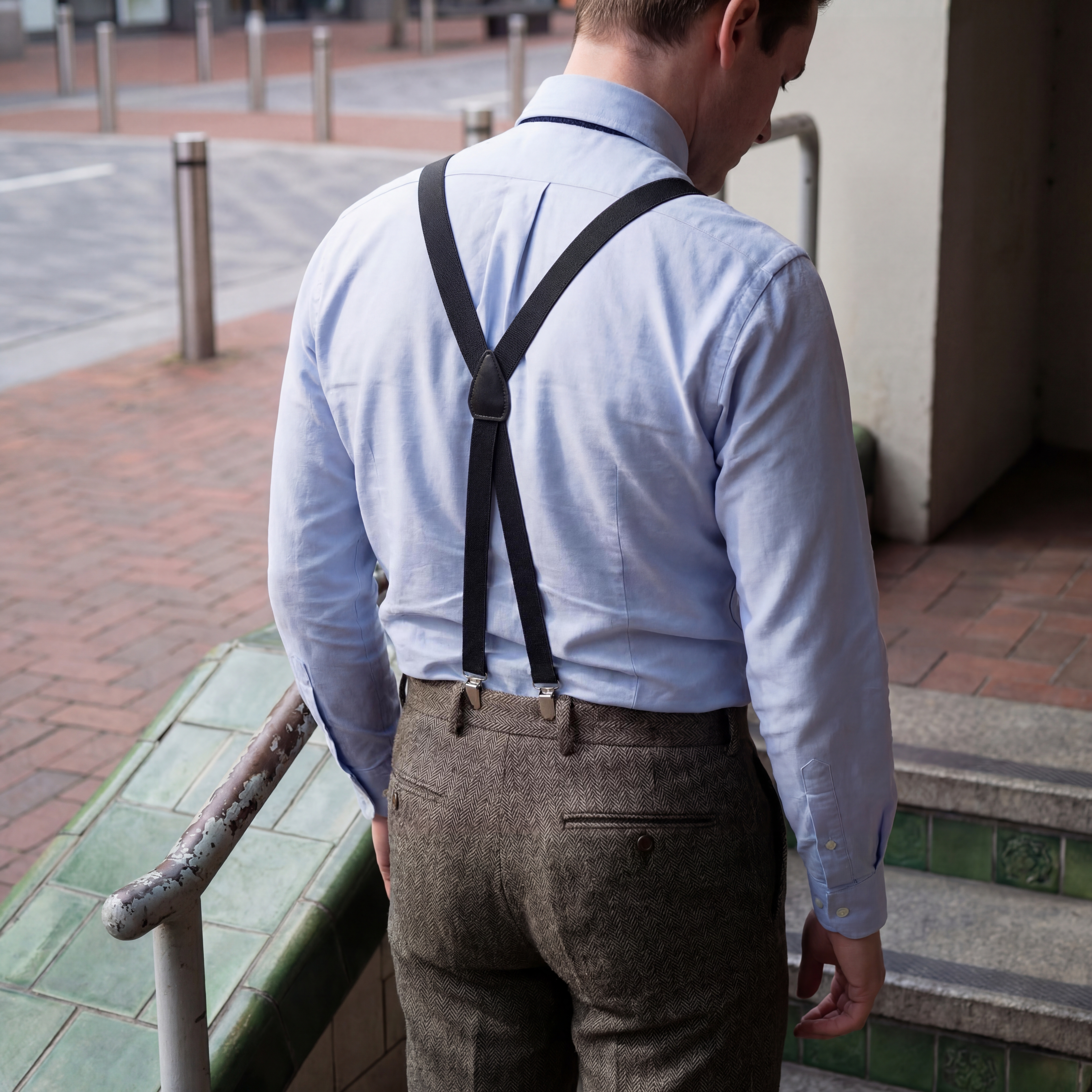 Vexel | Black Slim Clip-on X-back Suspenders - 4