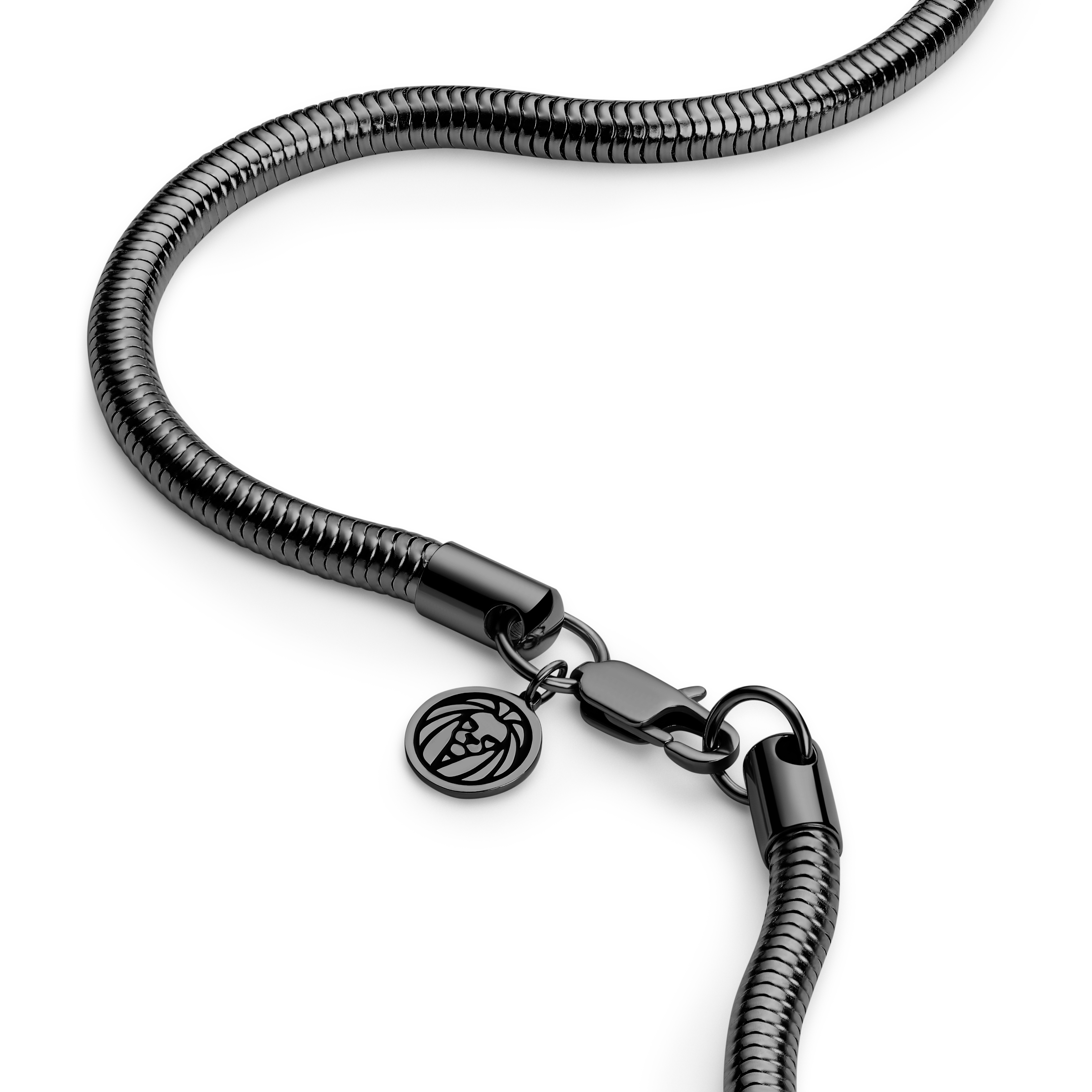 Essentials | 4 mm Gunmetal Black Snake Chain Necklace - 3