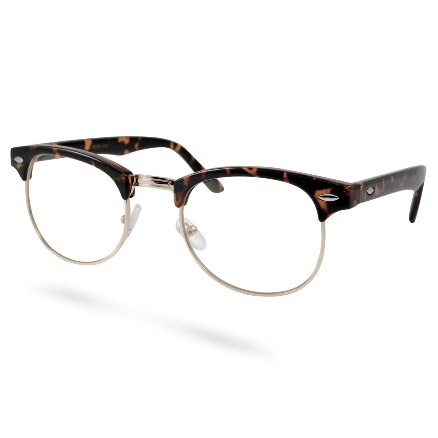 Brun/Guldfärgade Vintage Glasögon med Klara Glas - 3