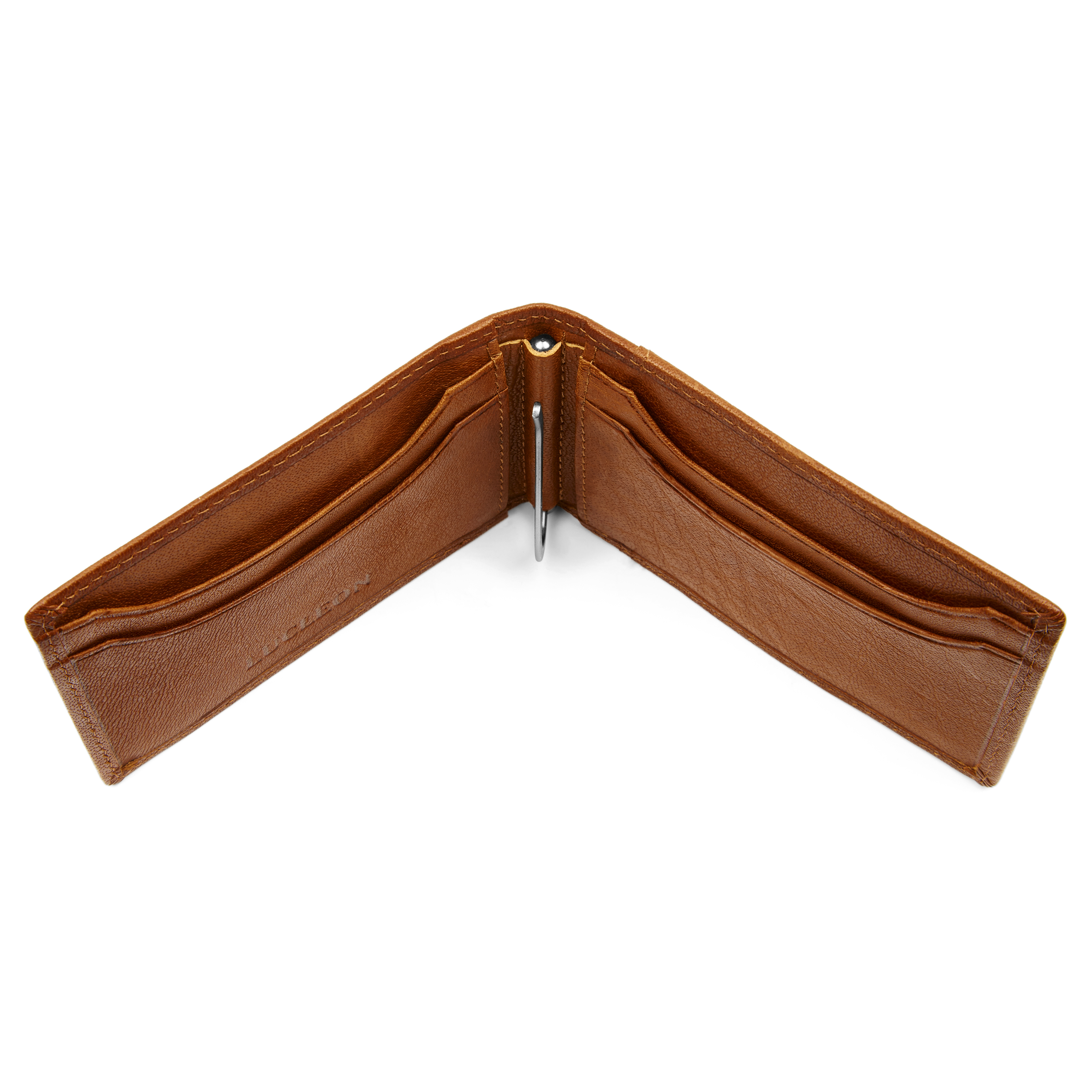 Tarjetero pequeño y clásico de cuero canela Oxford  - 5