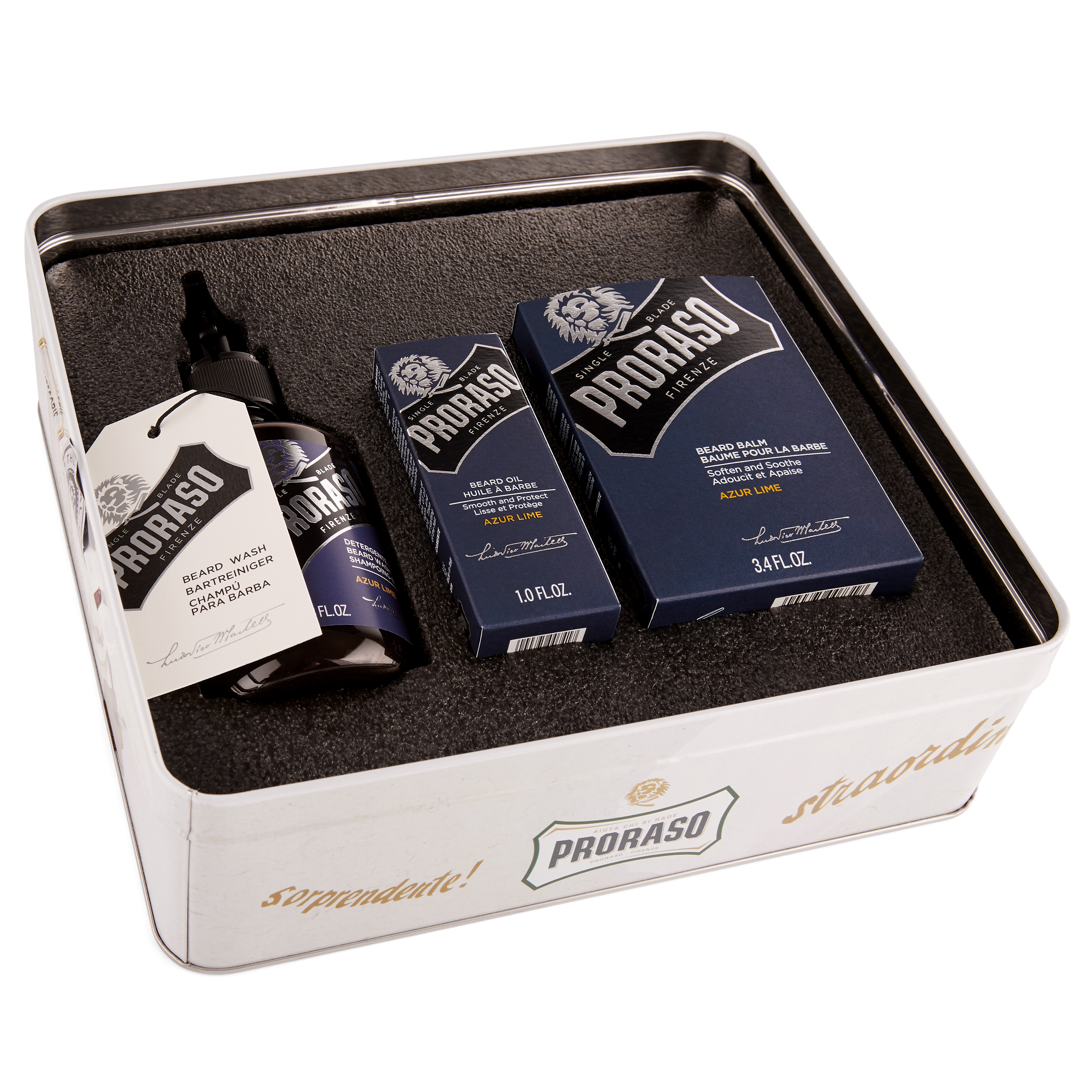 Proraso Azur Lime Vintage Beard Care Kit - 4