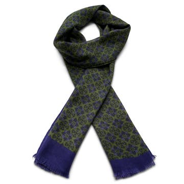 Brux | Green & Blue Patterned Cotton Mix Scarf
