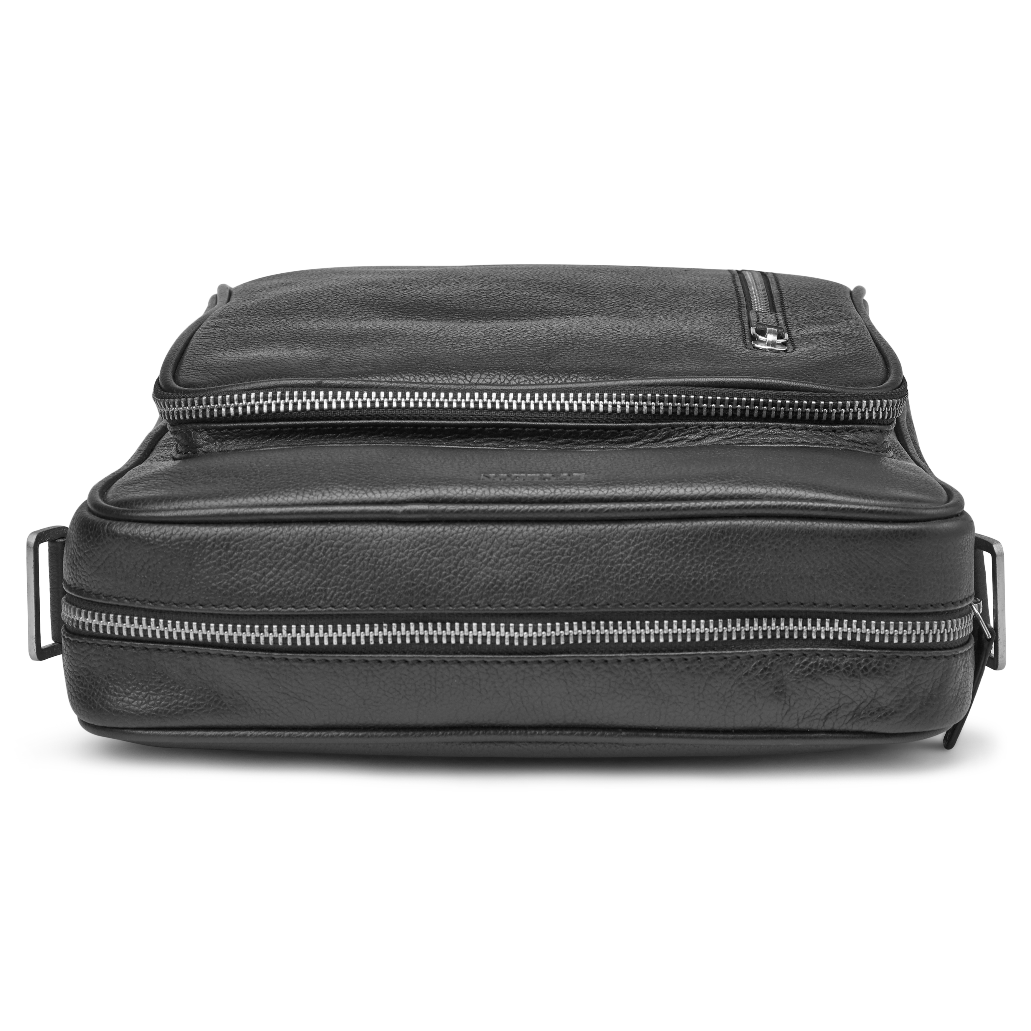 Bolso reportero de cuero negro Lev - 5