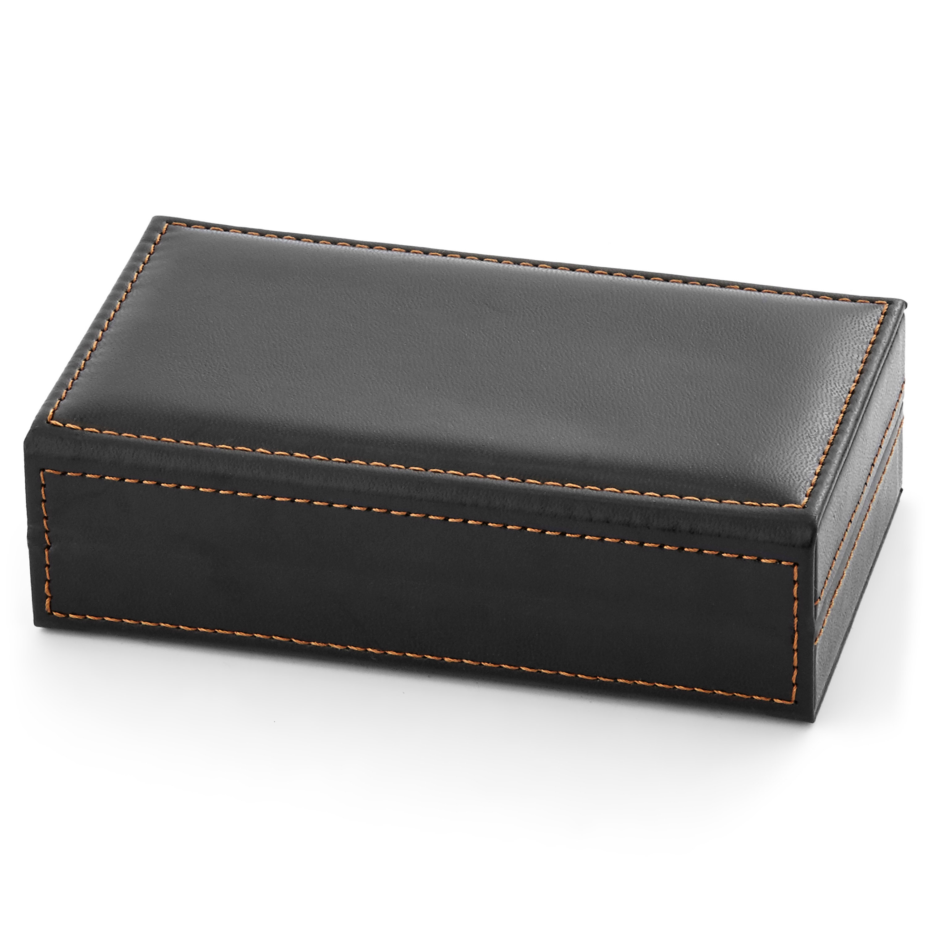 Åleglat Ibenholt Æske til Manchetknapper i Kunstlæder - 4