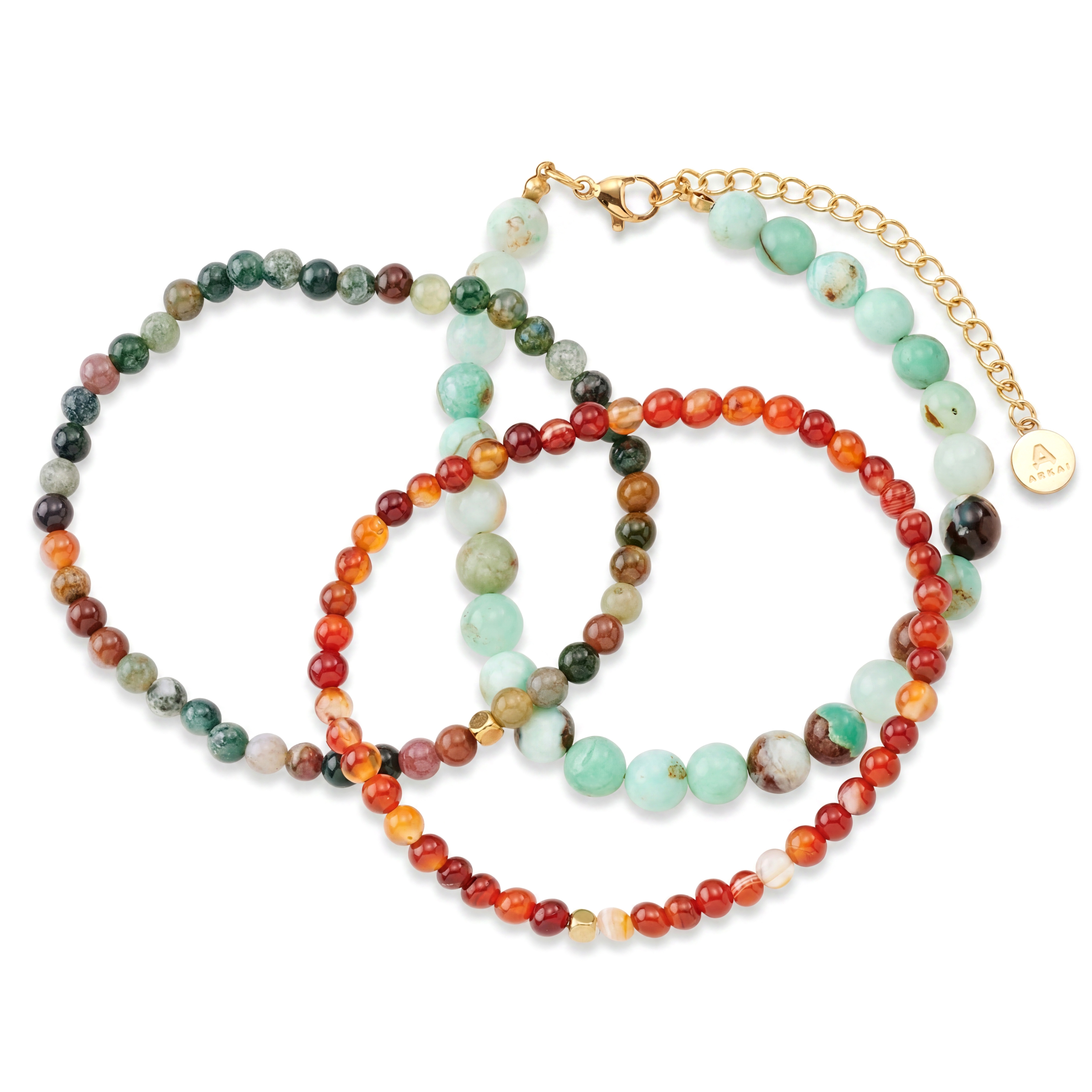 Mediterranean | Multicoloured Natural Stone Beaded Bracelet Set - 2