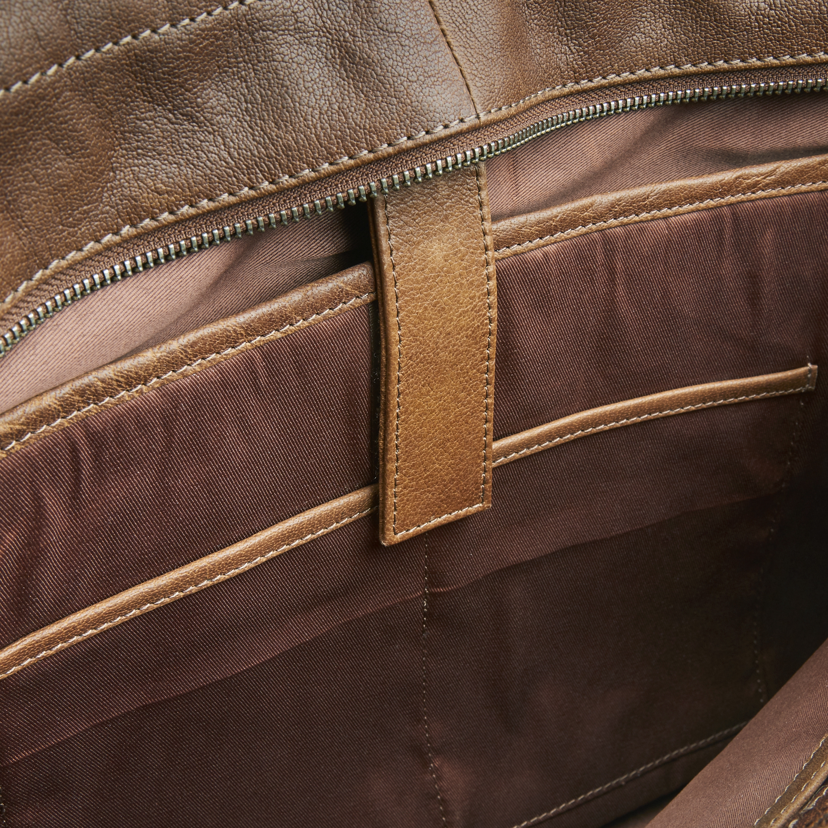 California Tan Leather Messenger Bag - 15