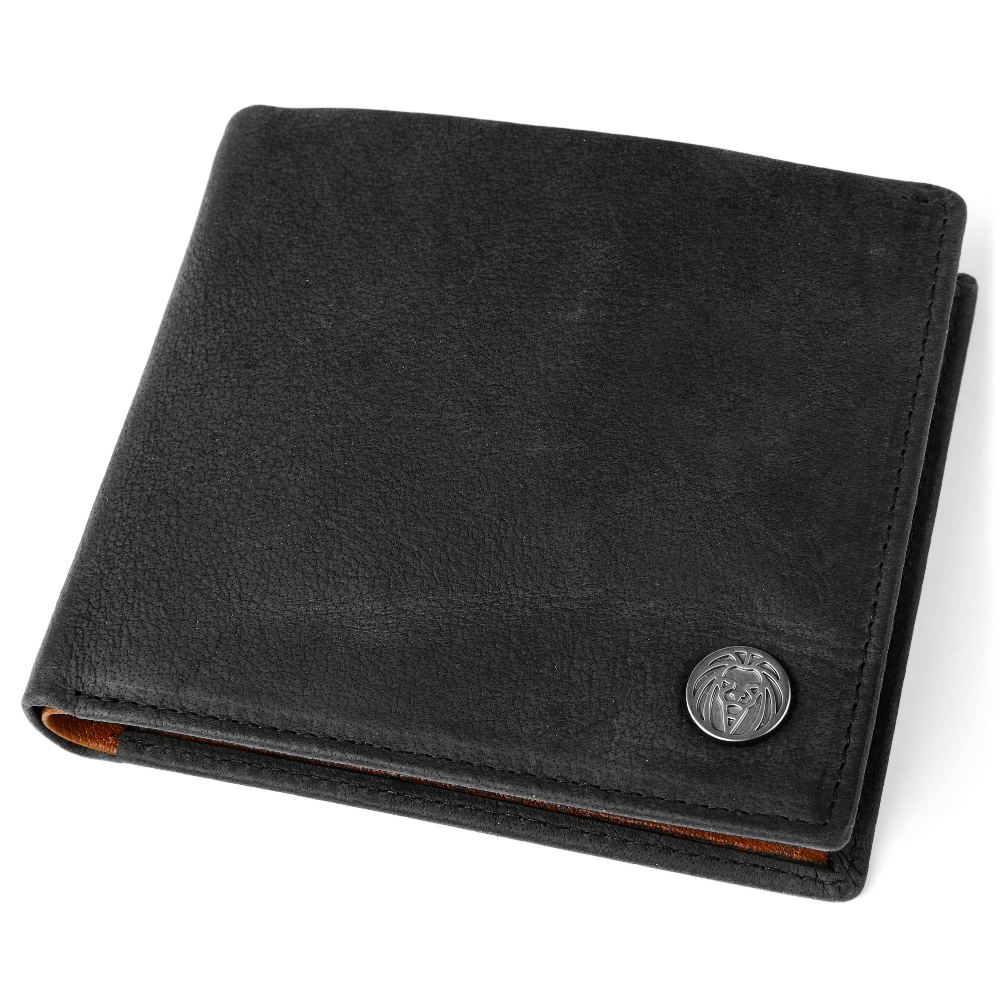 Oxford Klassisk Svart og Lysebrun Skinnlommebok - 4