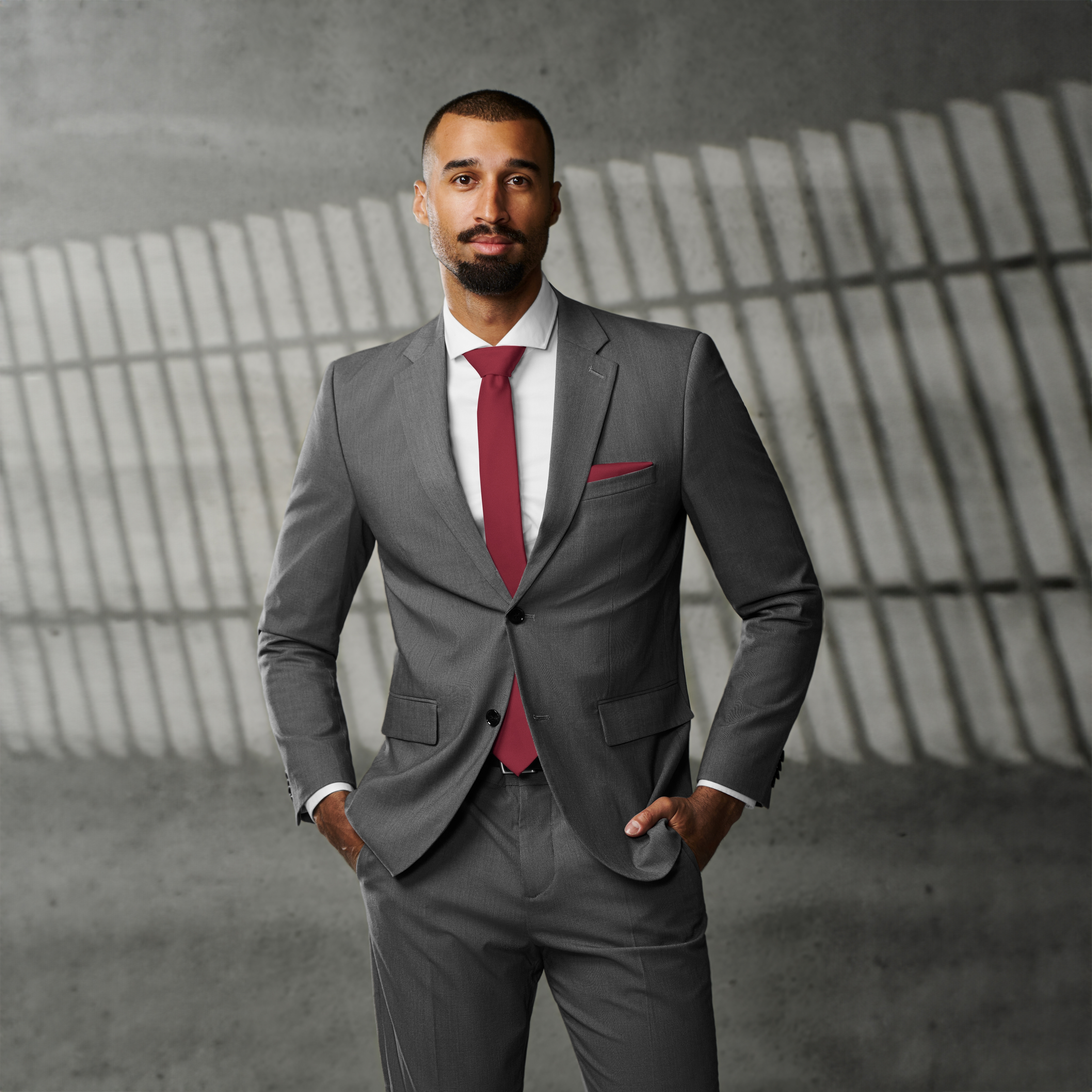 Extra Long Burgundy 8cm Basic Tie - 6