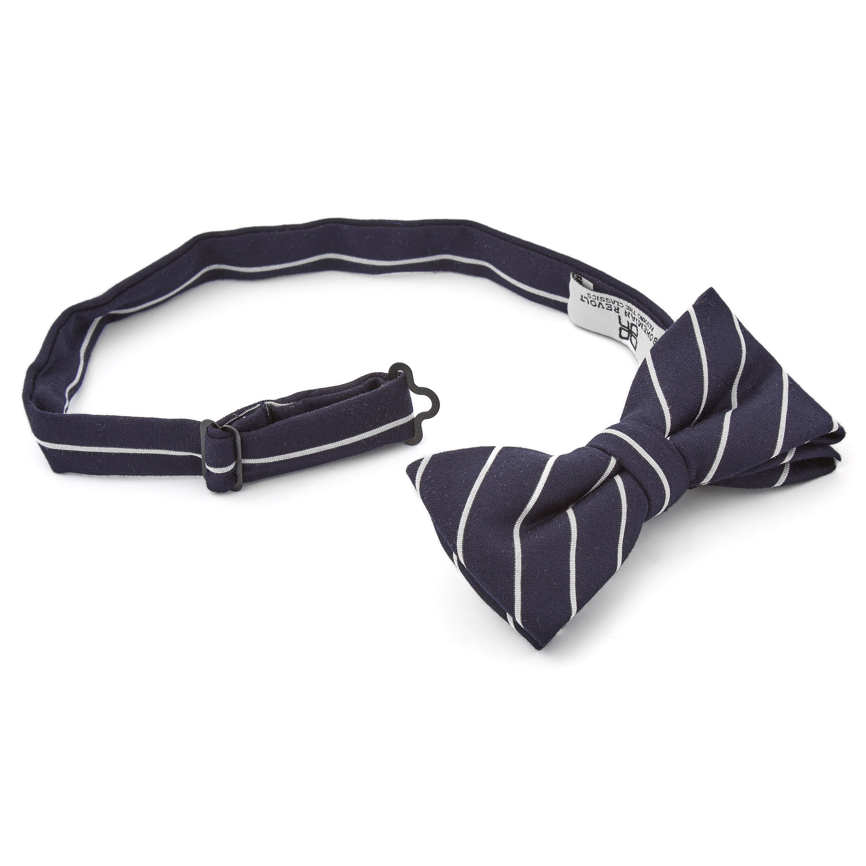 Noeud papillon à rayures bleu marine - 2