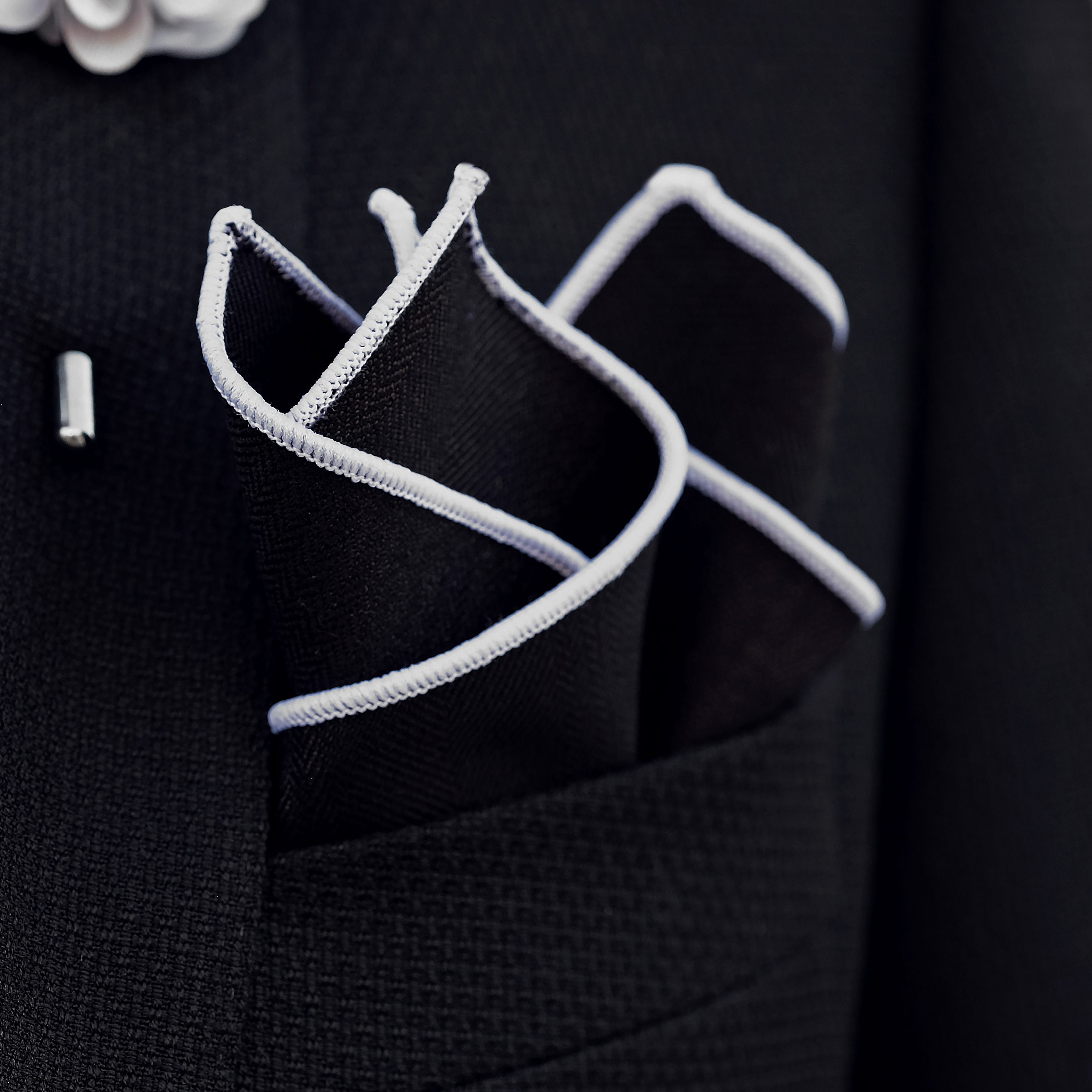 Sort Mønstret Lommeklud - 3