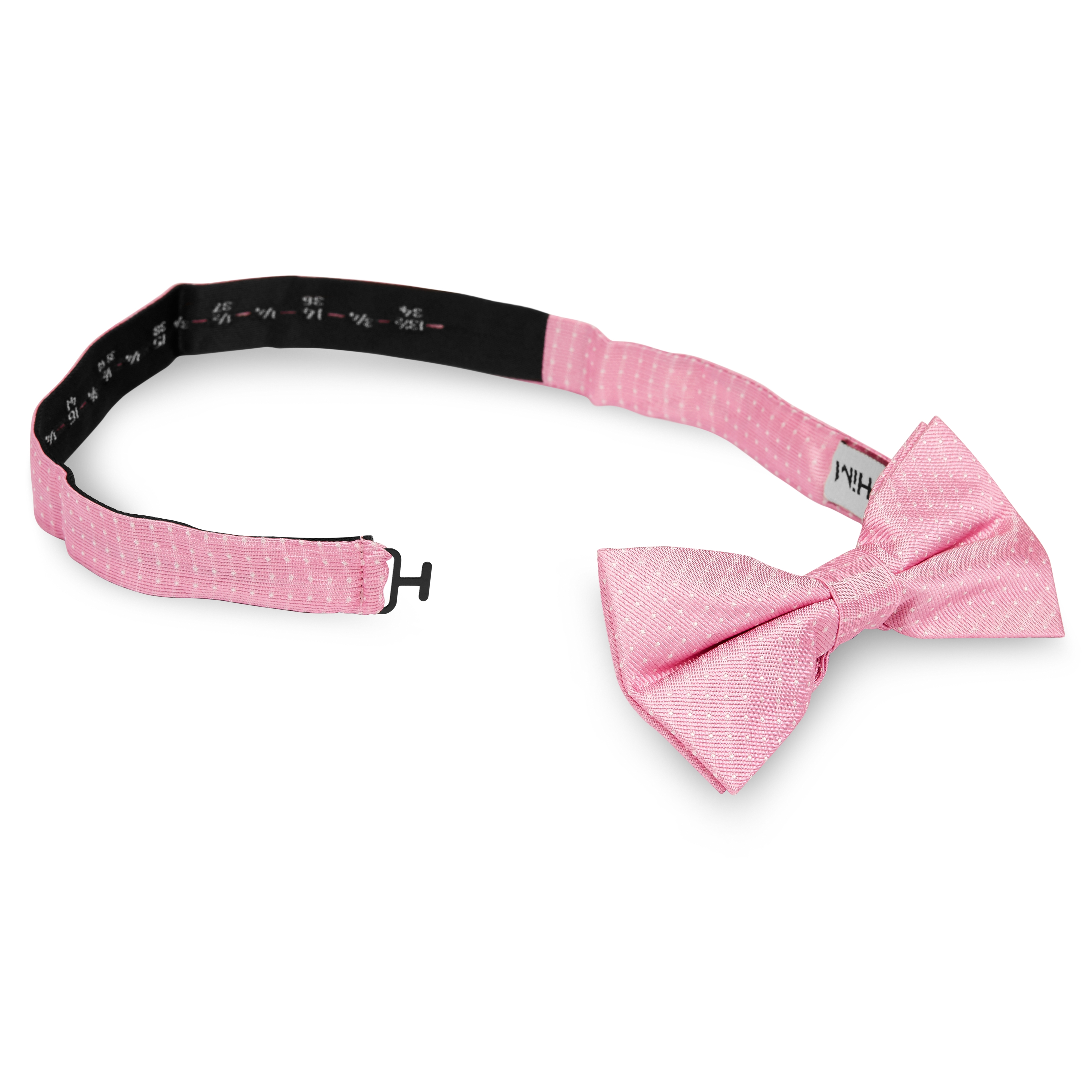Baby Pink Polka Dot Silk Pre-Tied Bow Tie - 2