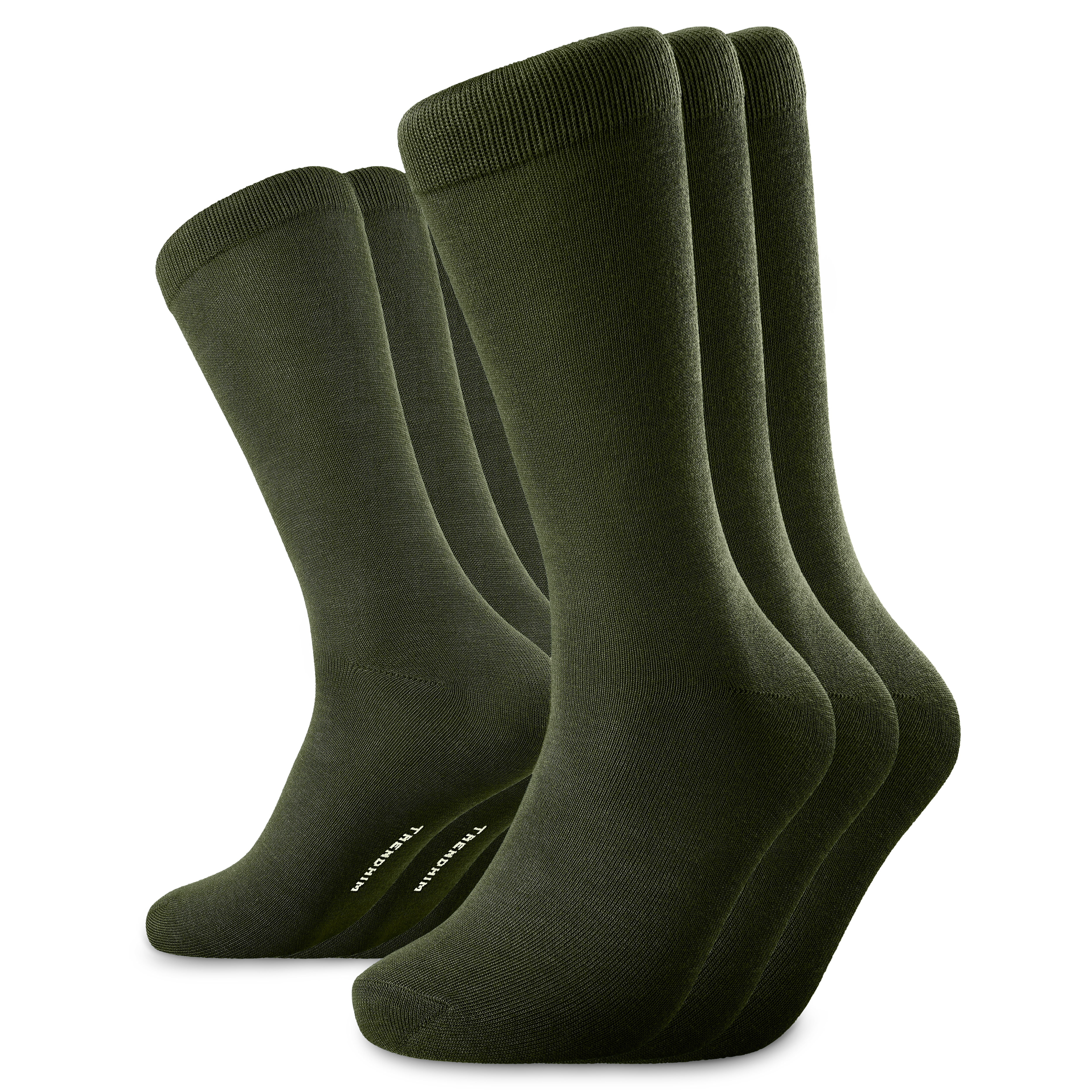 TrueFeel | Lot de 3 paires de chaussettes vert olive en bambou