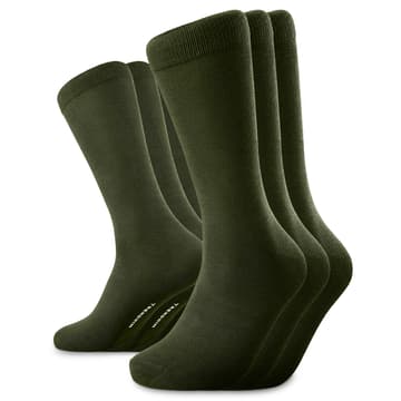 TrueFeel | Lot de 3 paires de chaussettes vert olive en bambou TrueFeel | Lot de 3 paires de chaussettes vert olive en bambou