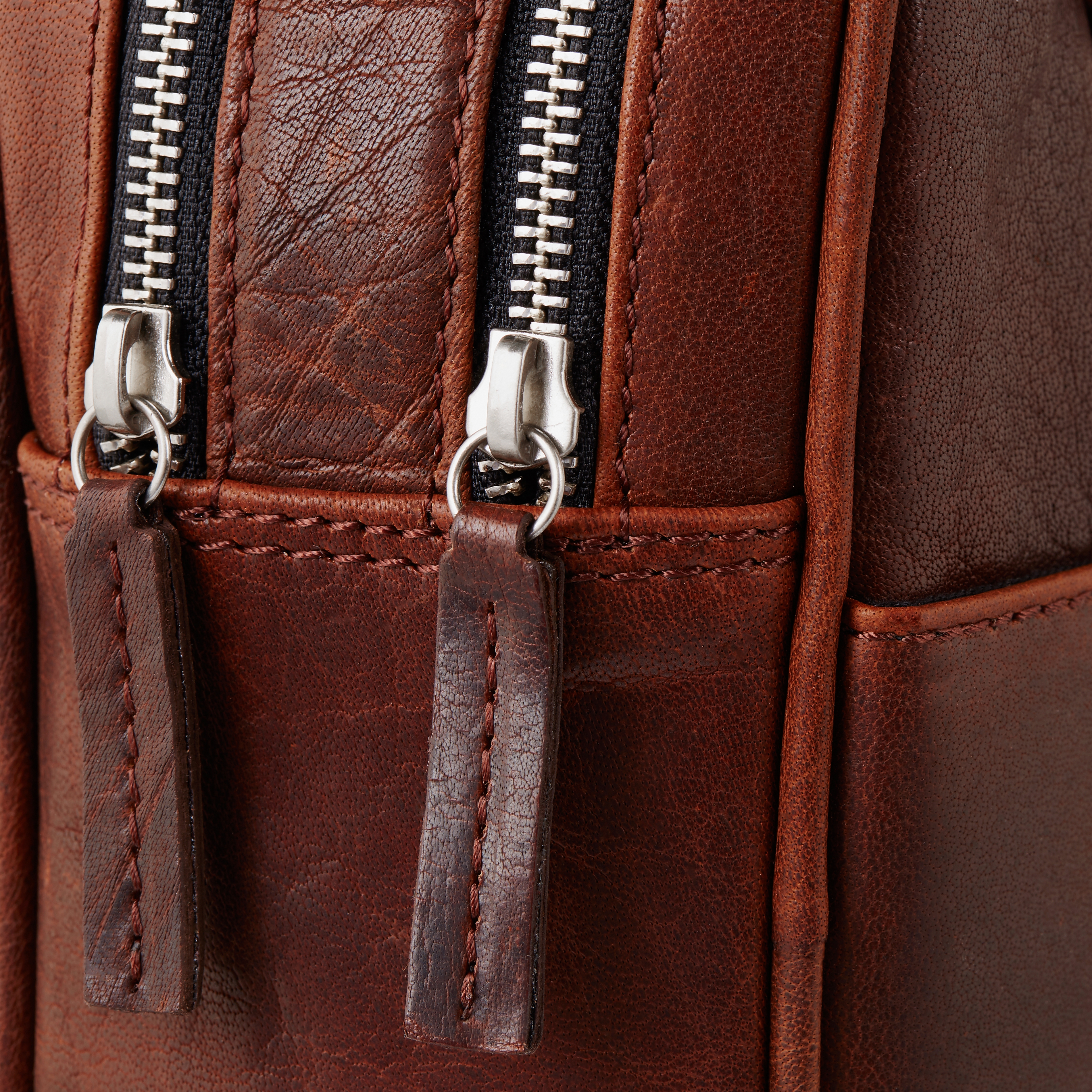 Borsa Montreal Executive in pelle marrone chiaro con doppia zip - 12