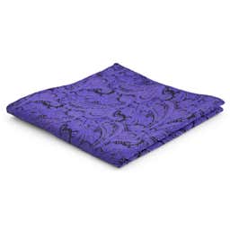 Tummanvioletti kasmirkuvioinen polyesteri taskuliina