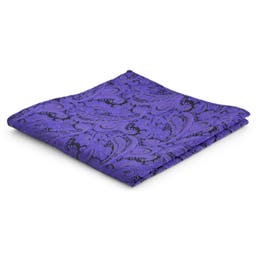 Dark Purple Paisley Polyester Pocket Square