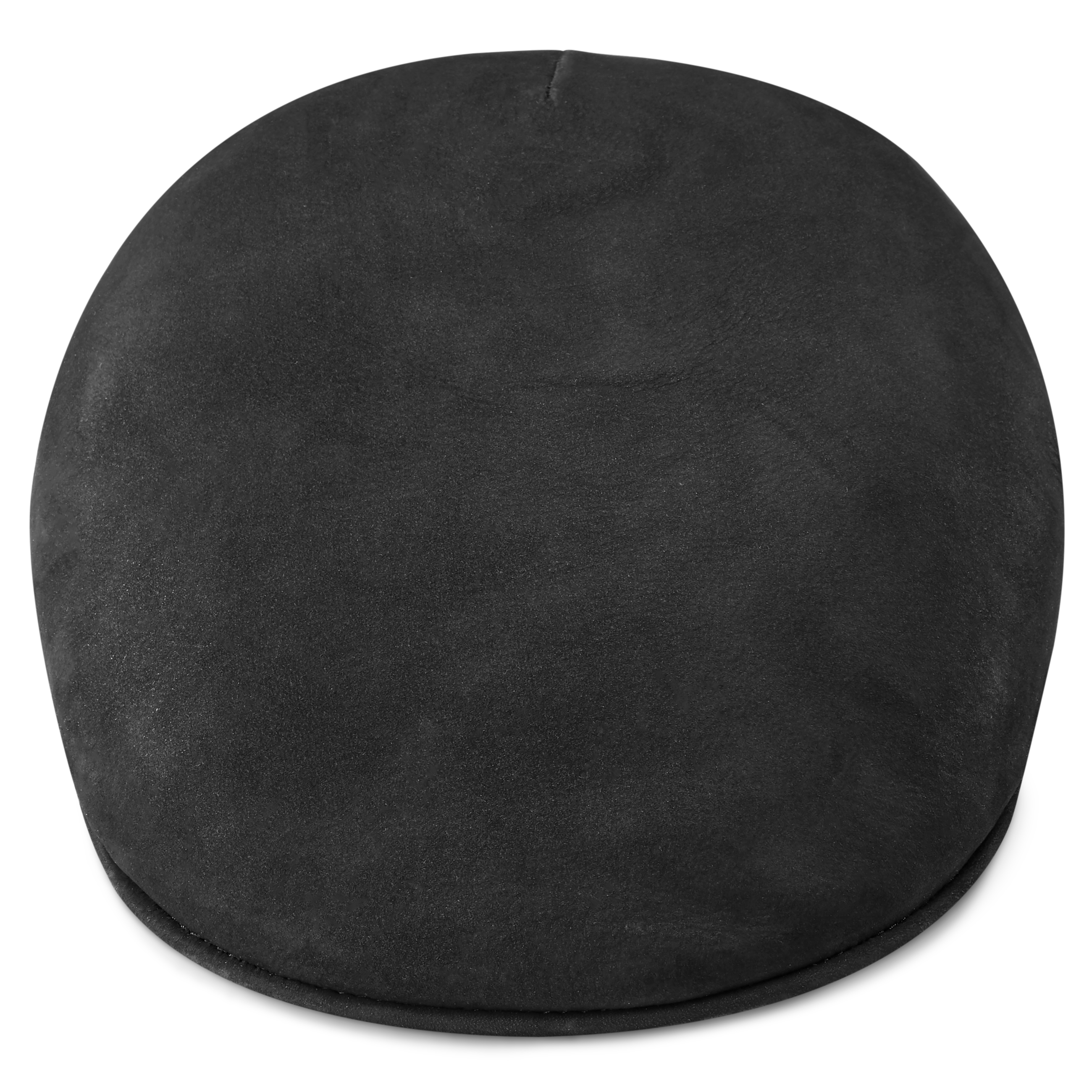 Nappa Black Leather Fido Flat Cap - 2