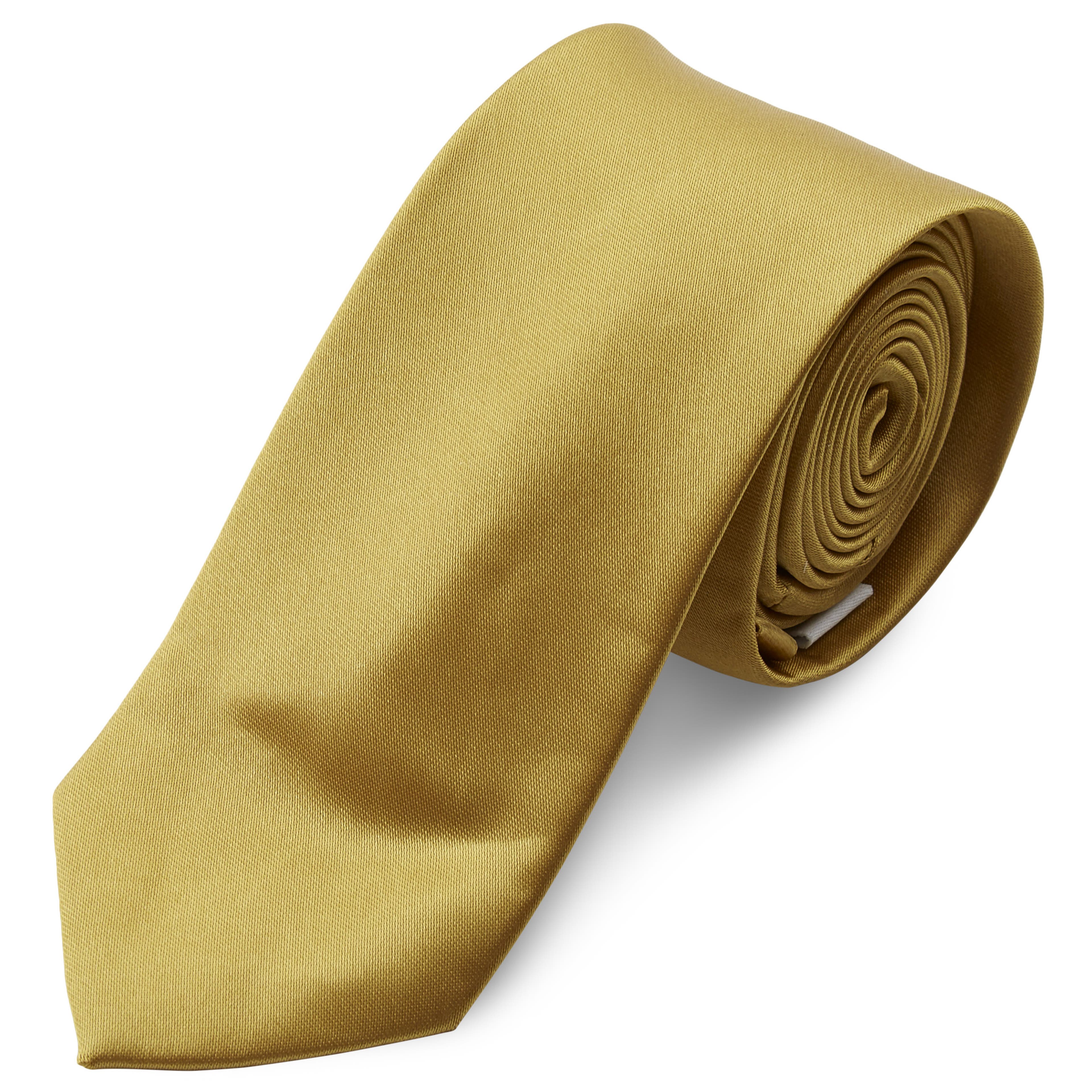 Cravate unie or brillant - 6 cm