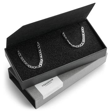 Podstawowe pudełko prezentowe z męską biżuterią | Łańcuszkowa bransoletka i naszyjnik Figaro
