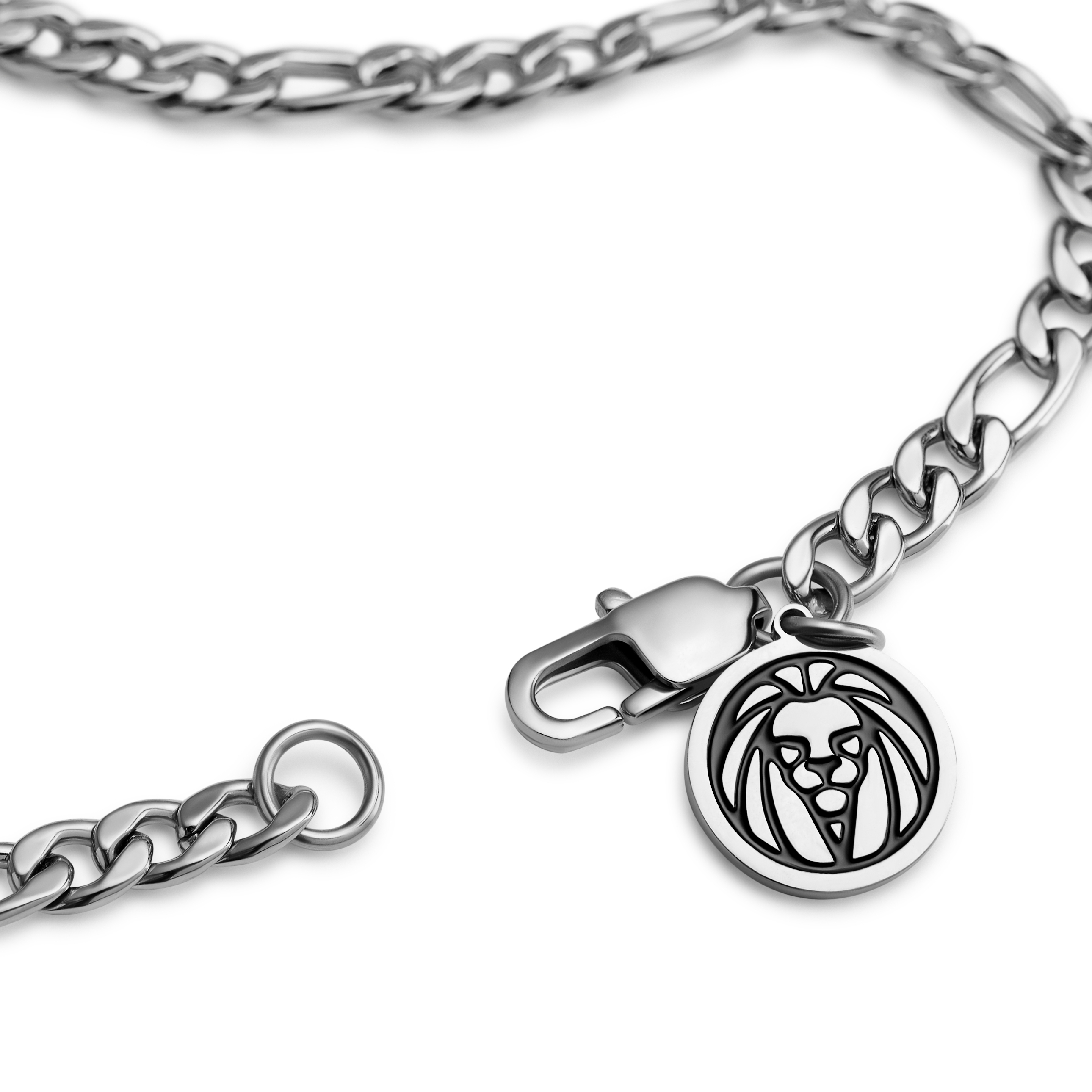 Essentials | 4 mm Silver-tone Figaro Chain Bracelet - 6