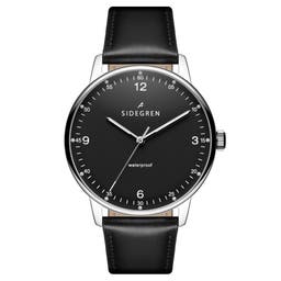Olivier | Silver-tone and Black Stainless Steel Watch