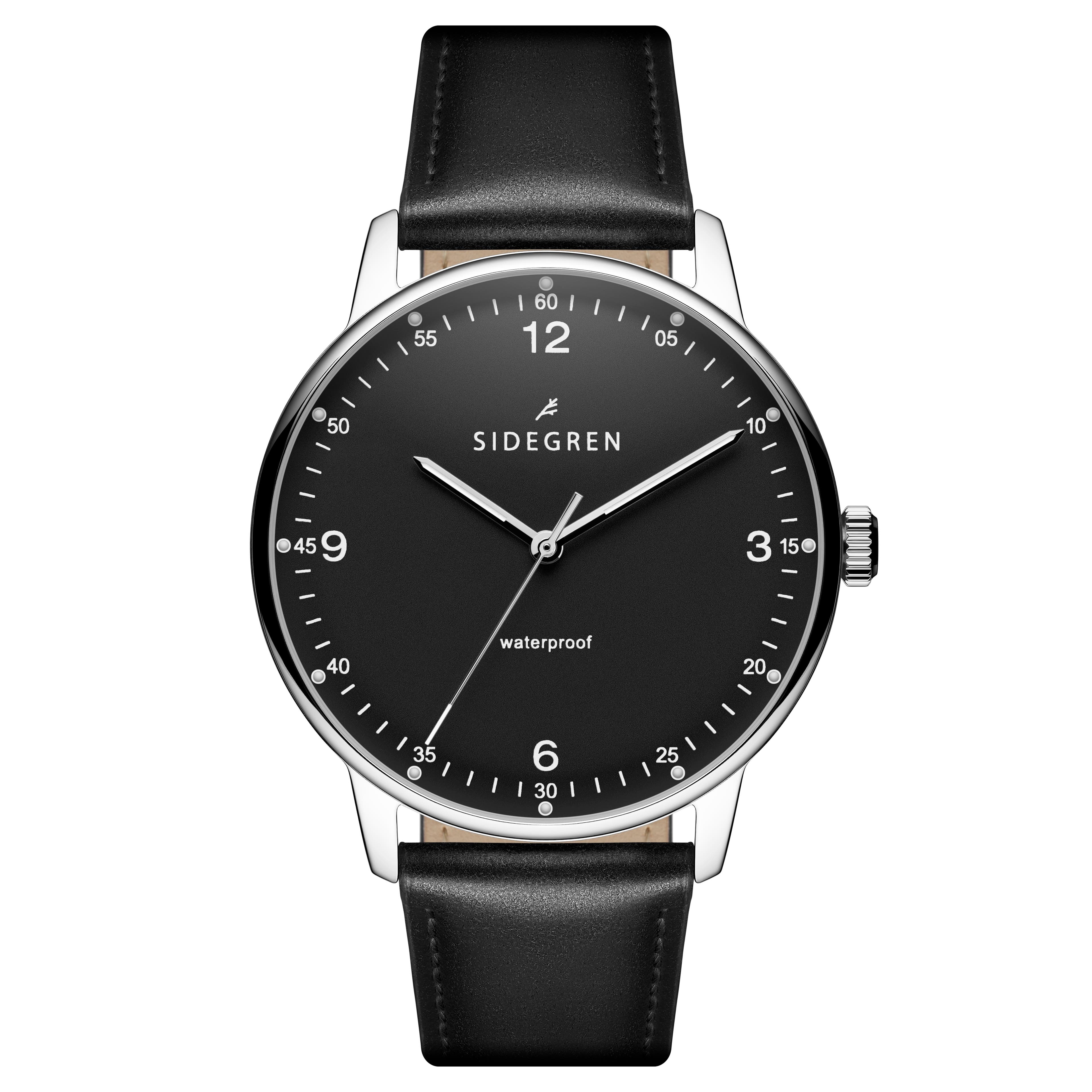 Olivier | Silver-tone and Black Stainless Steel Watch