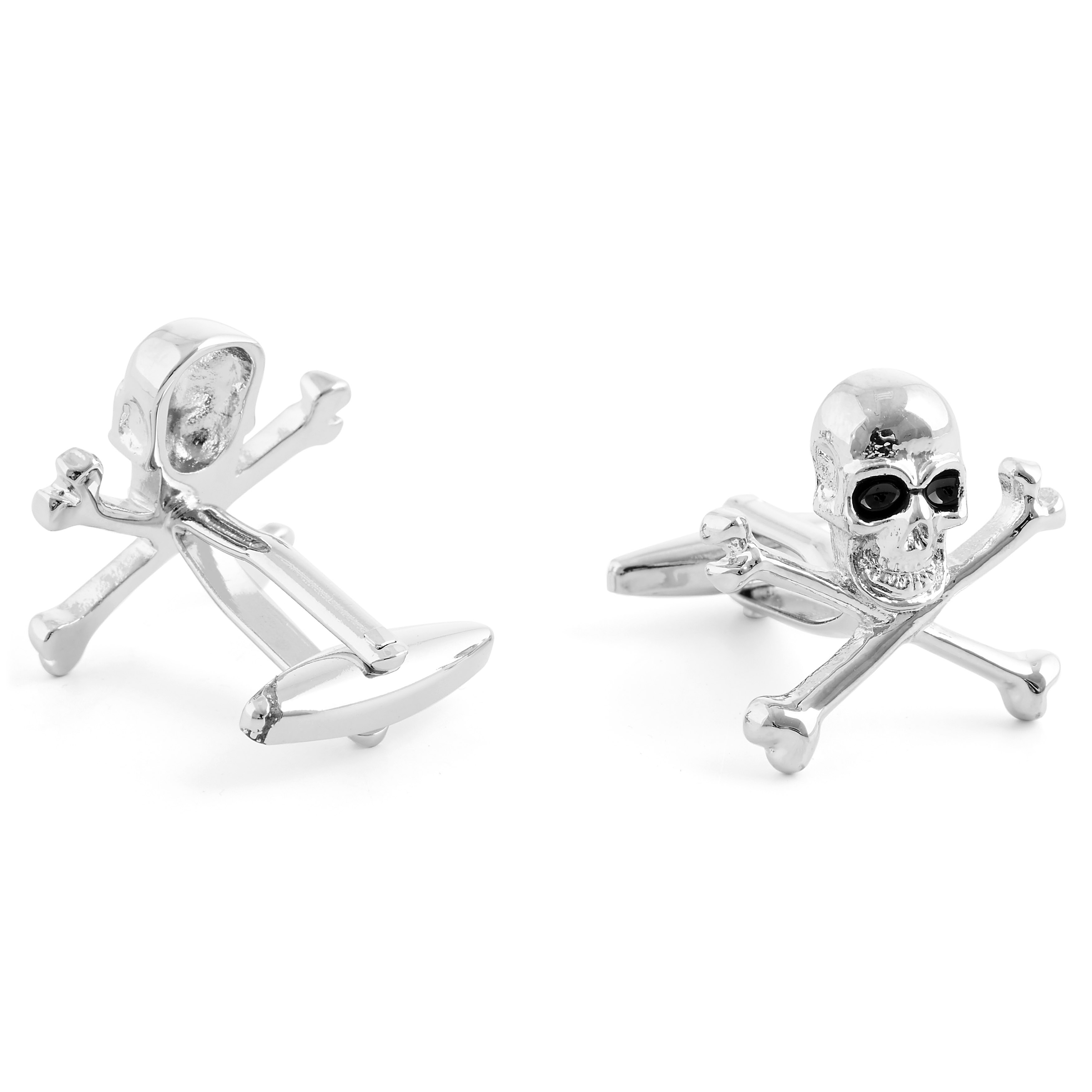 Mansjettknapper med Sølvbelagt Hodeskaller - 2