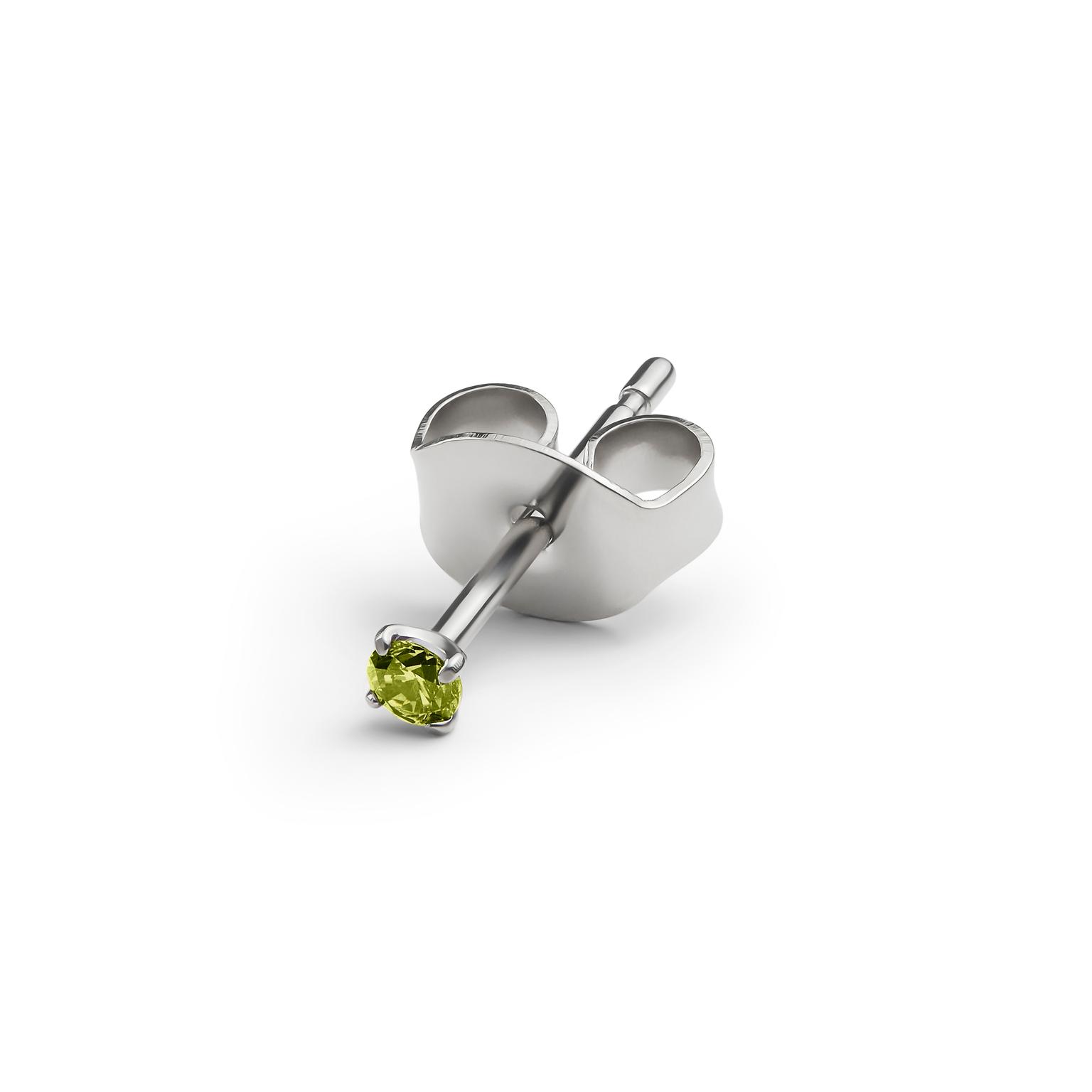 Aura | 2mm Titanium Peridot Green Zirconia Stud Earring Aura | 2mm Titanium Peridot Green Zirconia Stud Earring