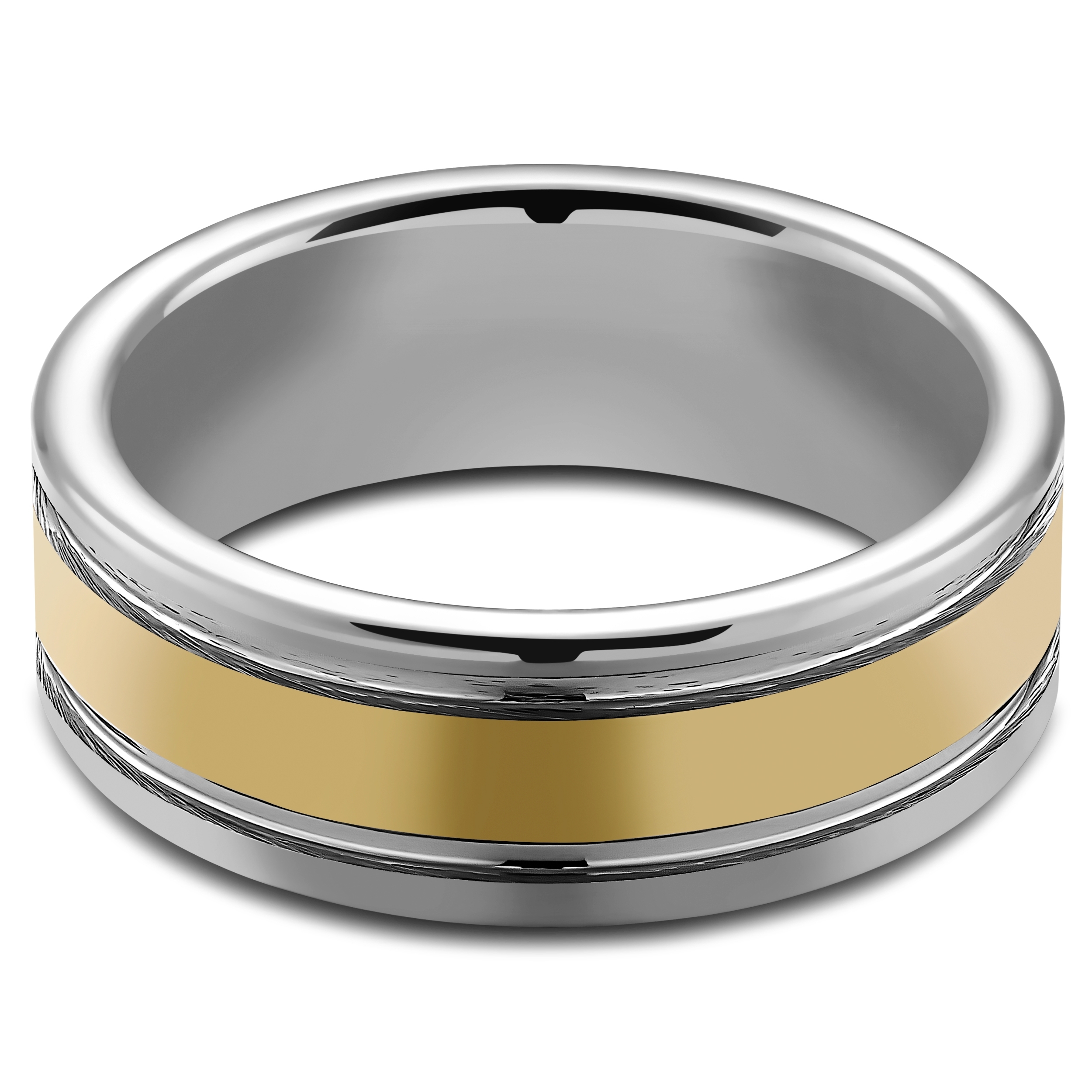 Terra | 8 mm Hopean- ja Kullanvärinen Volframi Sormus - 2