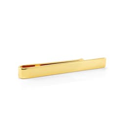 Polished Short Gold-Tone Tie Bar