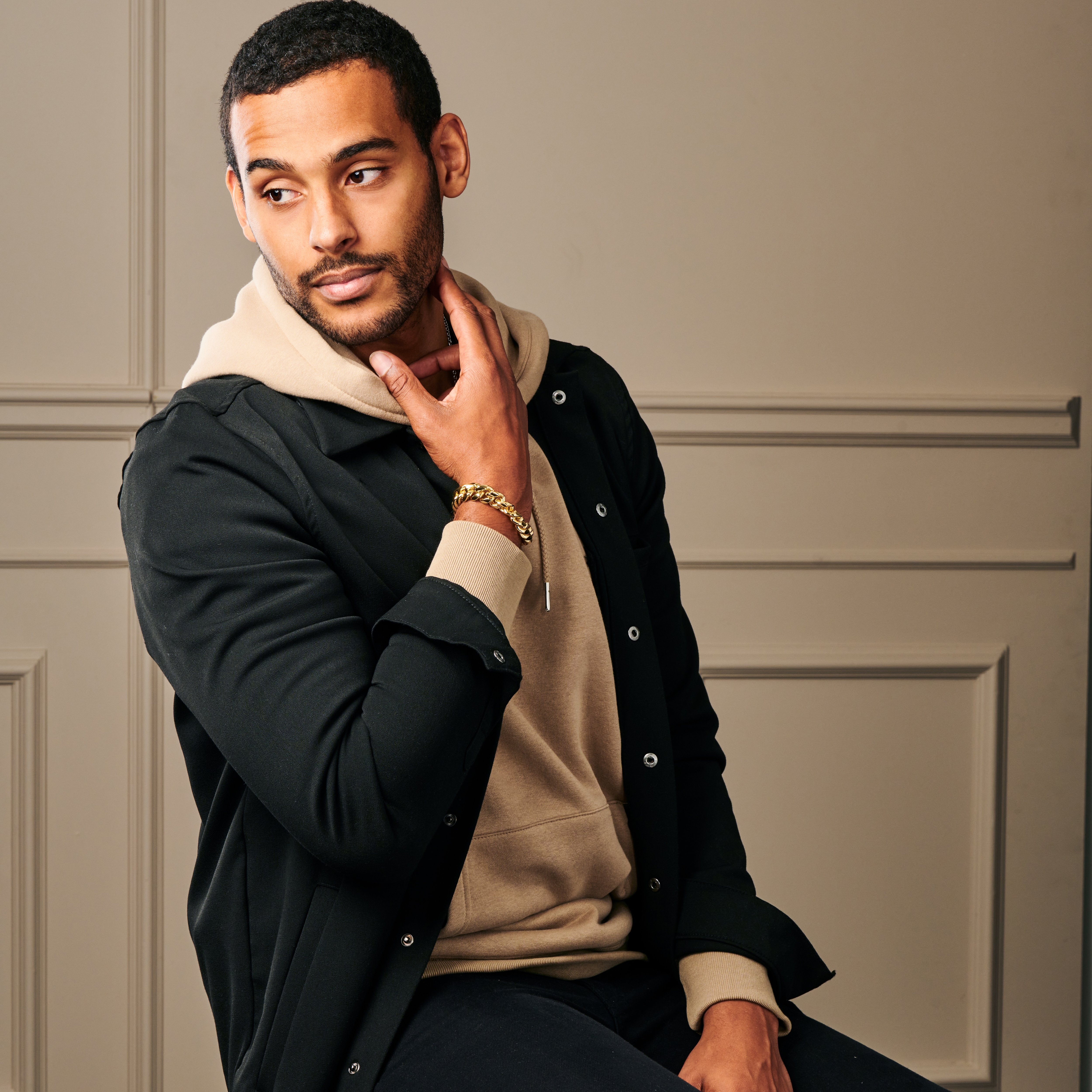 14mm gullfarget stålkjedearmbånd - 4