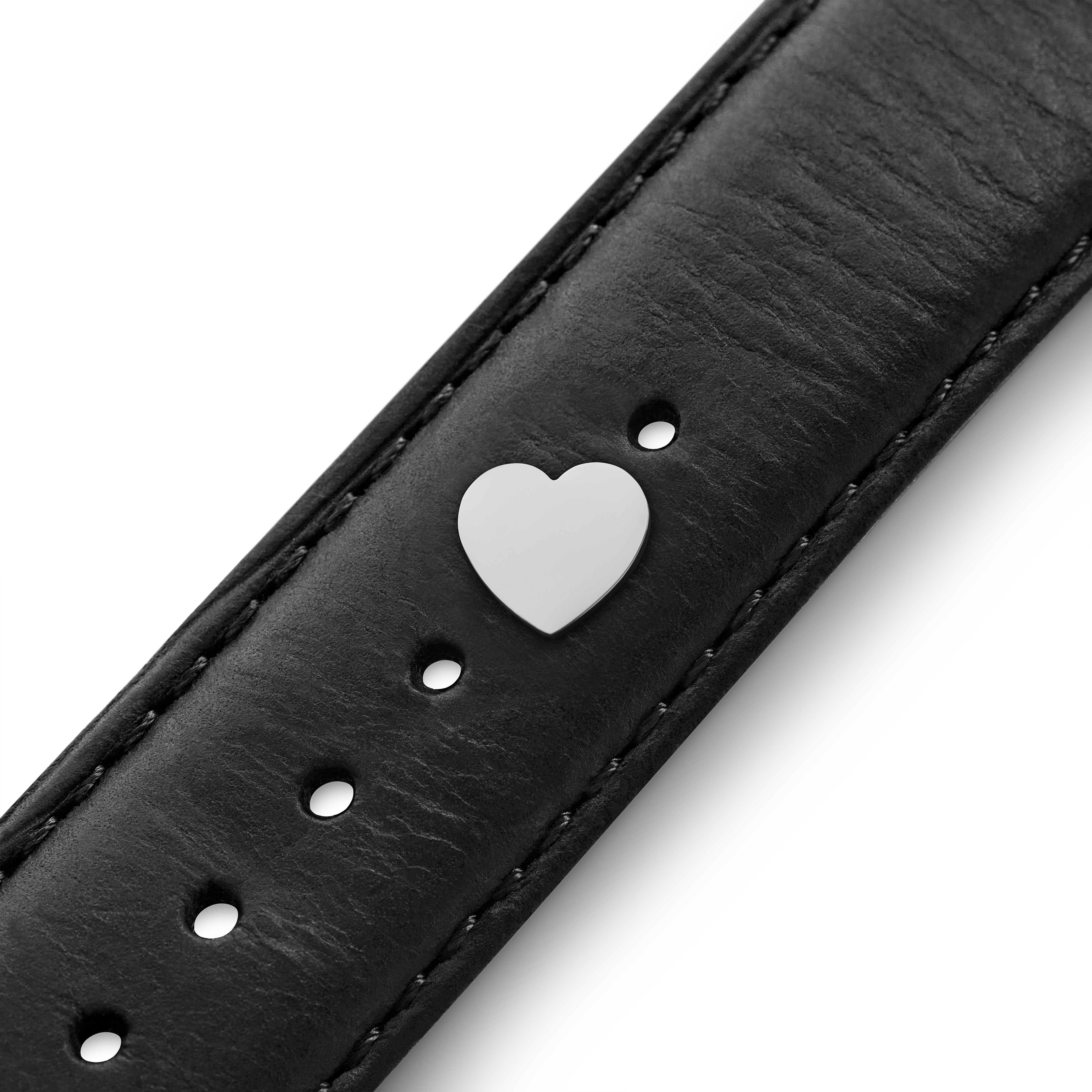 Pendentif pour montre Le coeur en acier inoxydable argenté  - 4