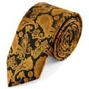 Zlato-rjava svilena kravata širine 6 cm s paisley vzorcem Zlato-rjava svilena kravata širine 6 cm s paisley vzorcem