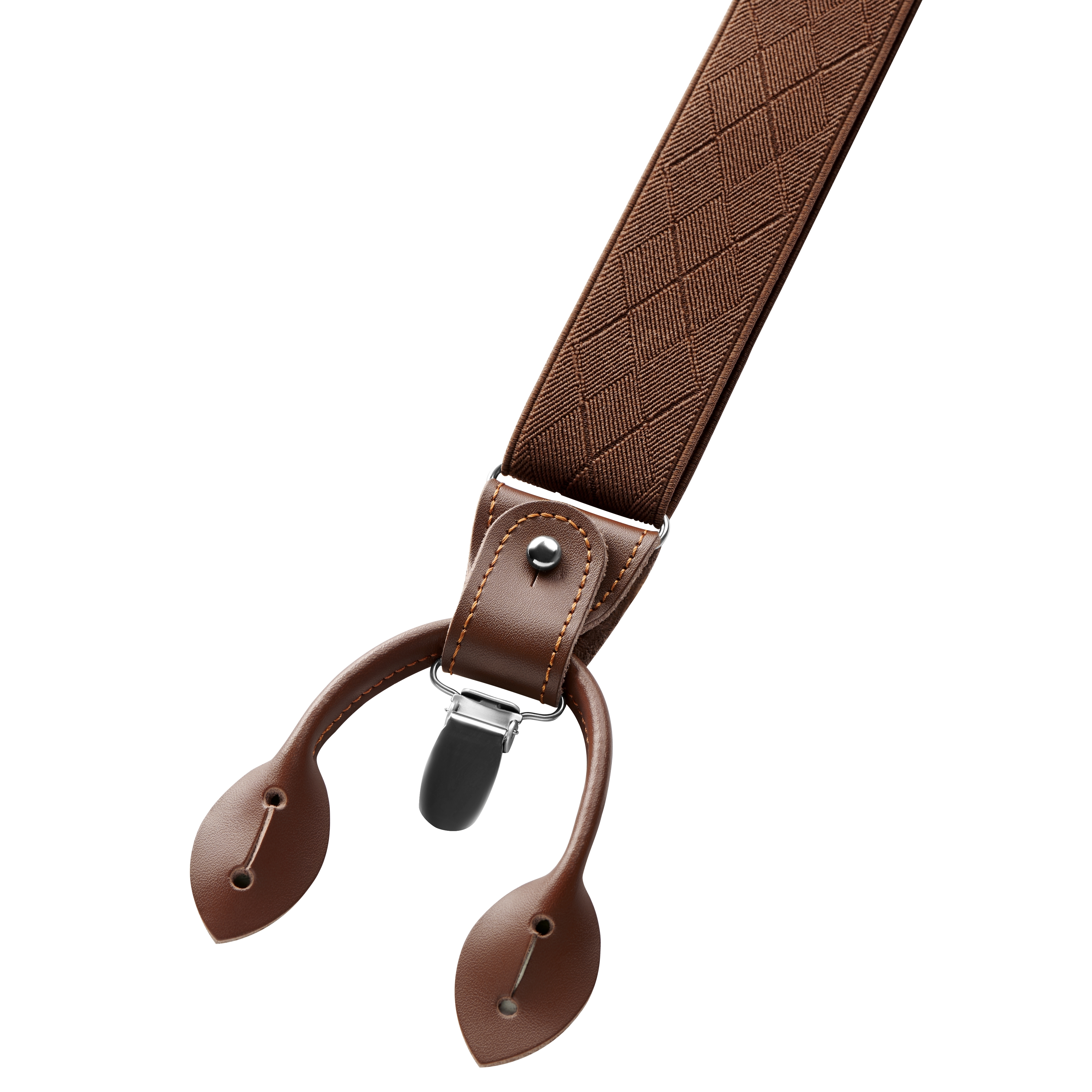 Vexel | Braun Diamantengemusterte X-Rücken Hosenträger - 3