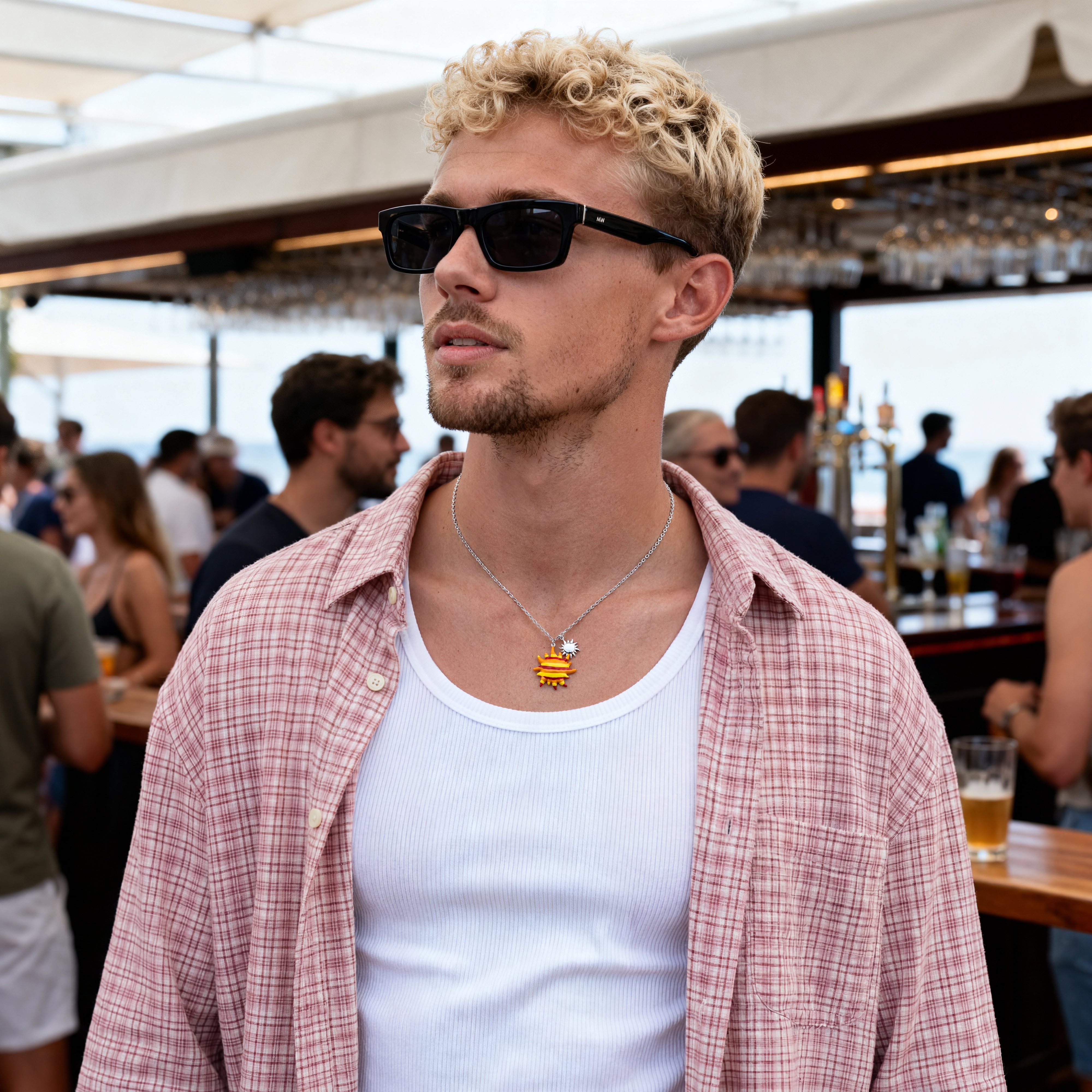 Pearlmania | Collier Sunset Glow avec pendentif en acier inoxydable - 3