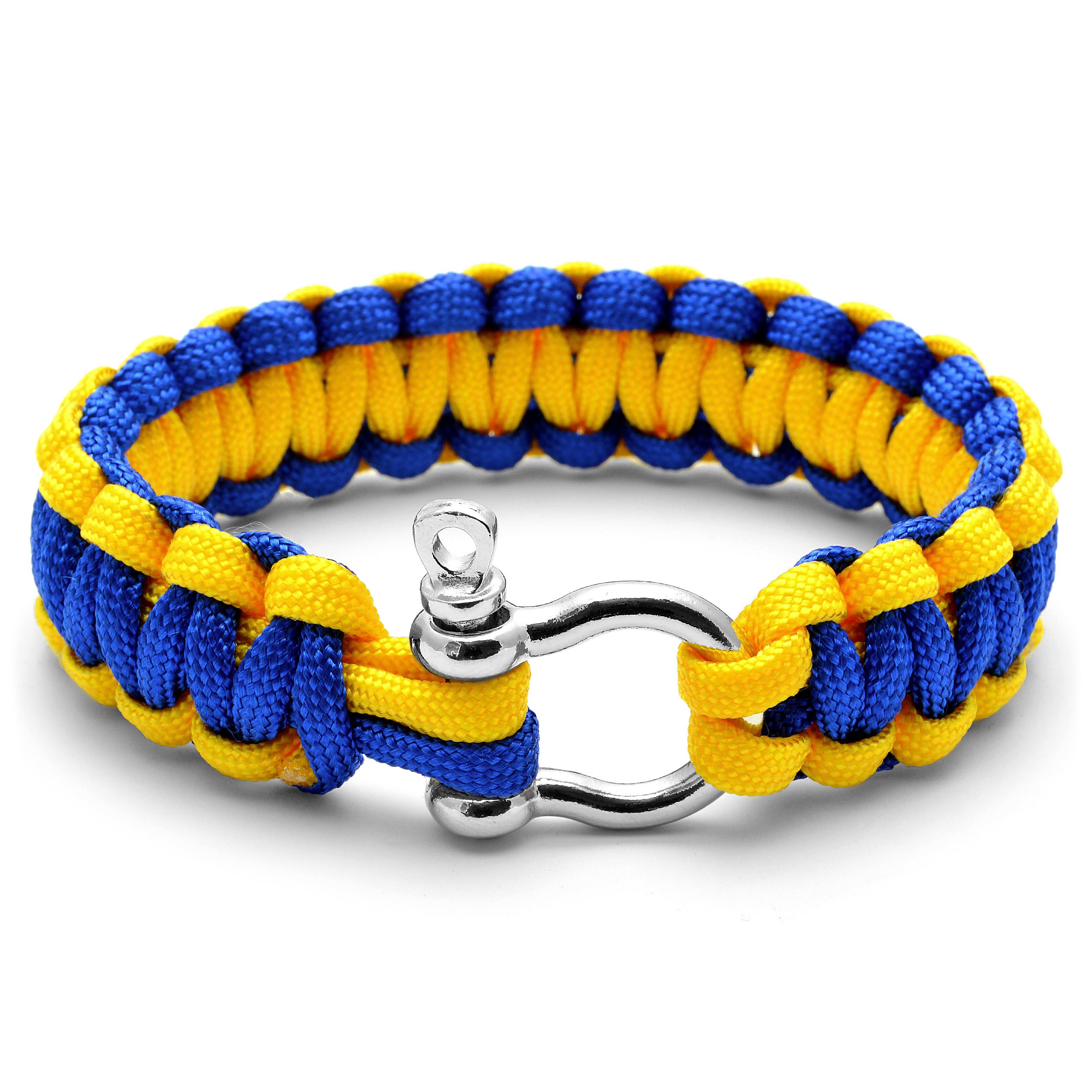 Wide Blue & Yellow Paracord Bracelet - for Men - Tailor Toki