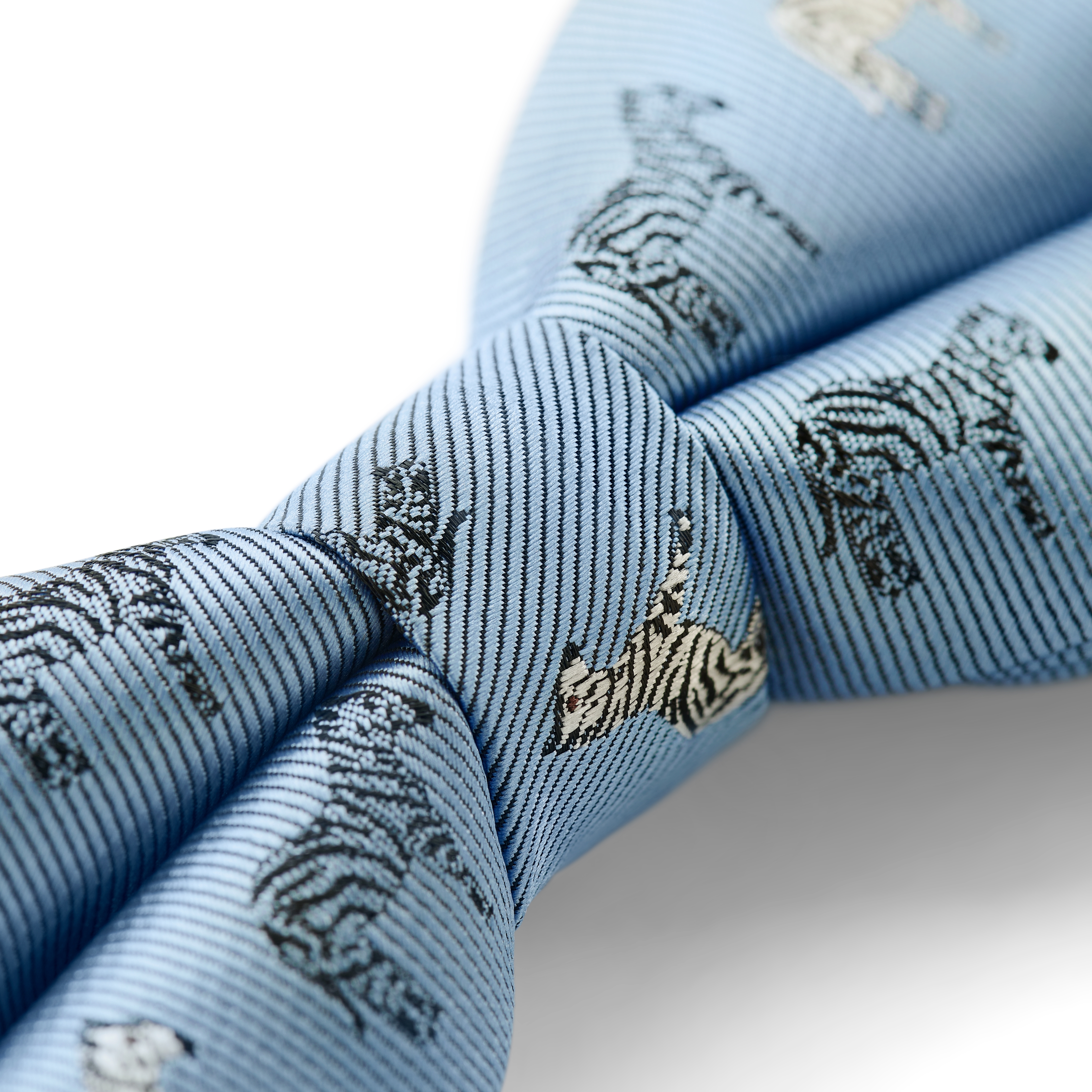 Zoikos | Ljusblå Knuten Fluga med Zebramönster - 3