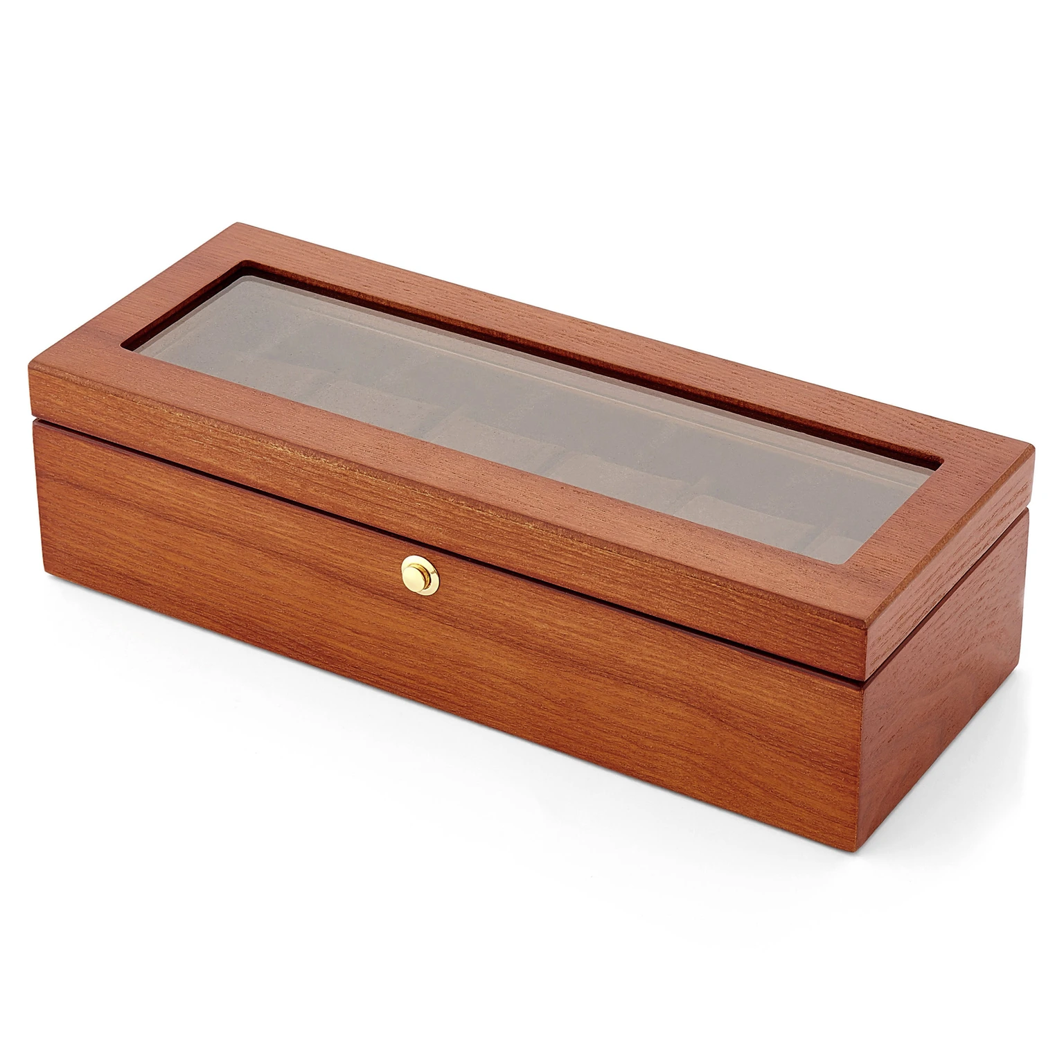 Caja para 6 relojes chapada en fresno marrón Caja para 6 relojes chapada en fresno marrón