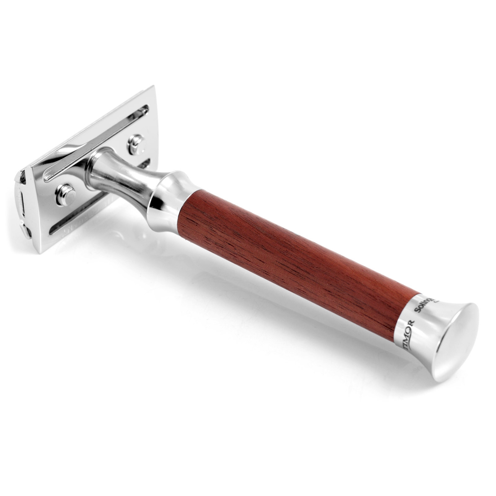 Aparat de ras cu protecție DE din lemn de Padouk - 3