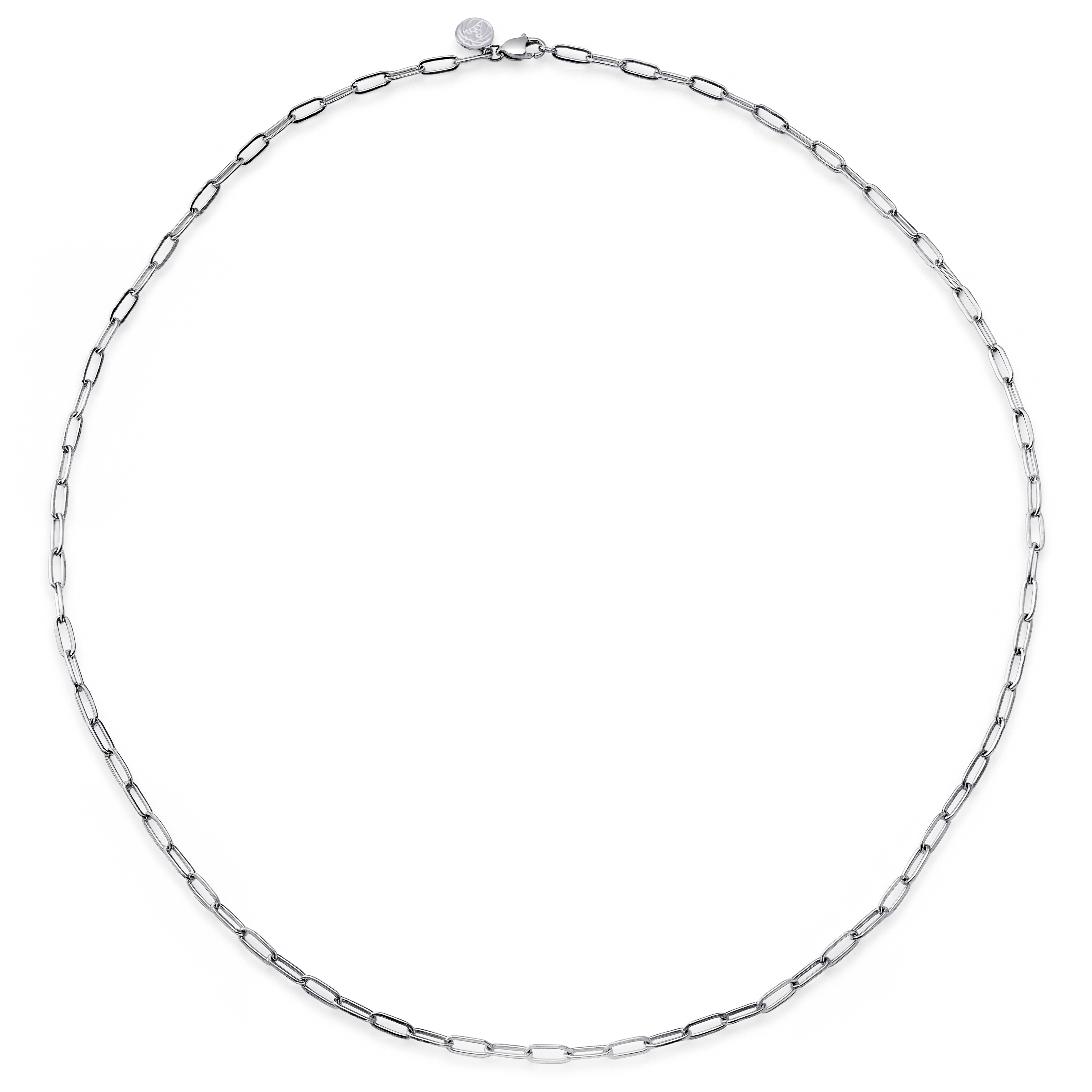 New Classics | Ezüst tónusú rozsdamentes acél gemkapocs lánc nyaklánc 3 mm - 2