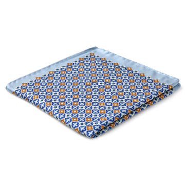 Virtuo | Pochette de costume en soie bleue et marron Virtuo | Pochette de costume en soie bleue et marron